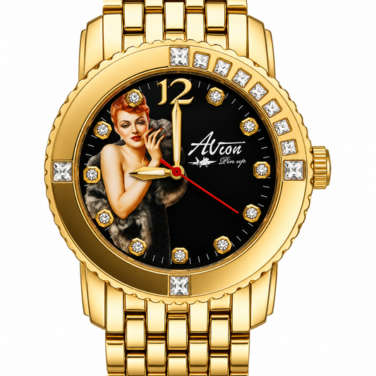 Avion Pin Up – Orologio da Polso Gold Edition