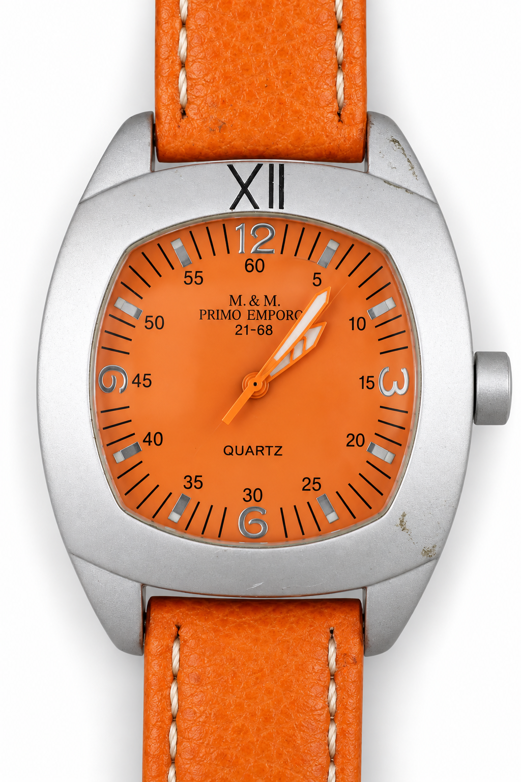 M. & M. Primo Emporio 21-68 – Orologio Quartz Arancione Cinturino in Pelle