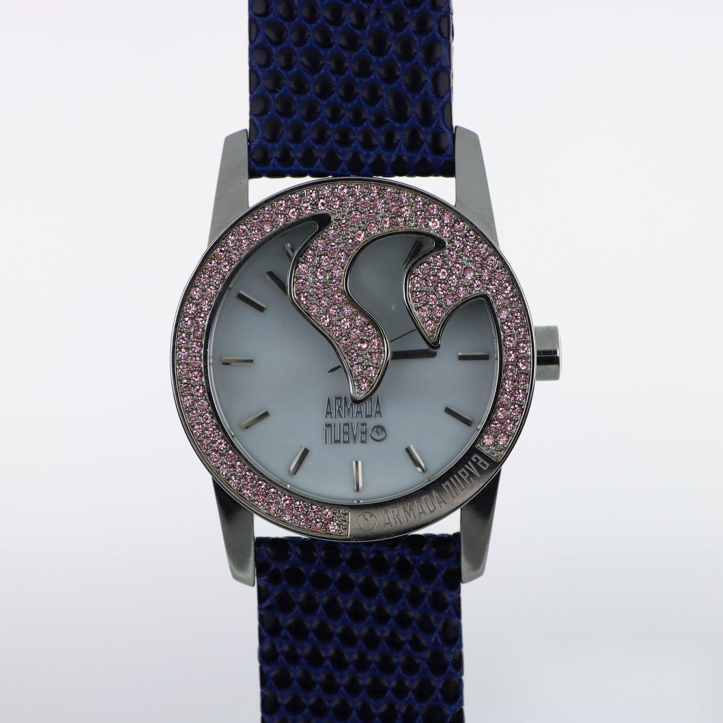 Armada Nueva – Orologio Donna Quadrante Madreperla Cristalli Rosa e Cinturino Blu
