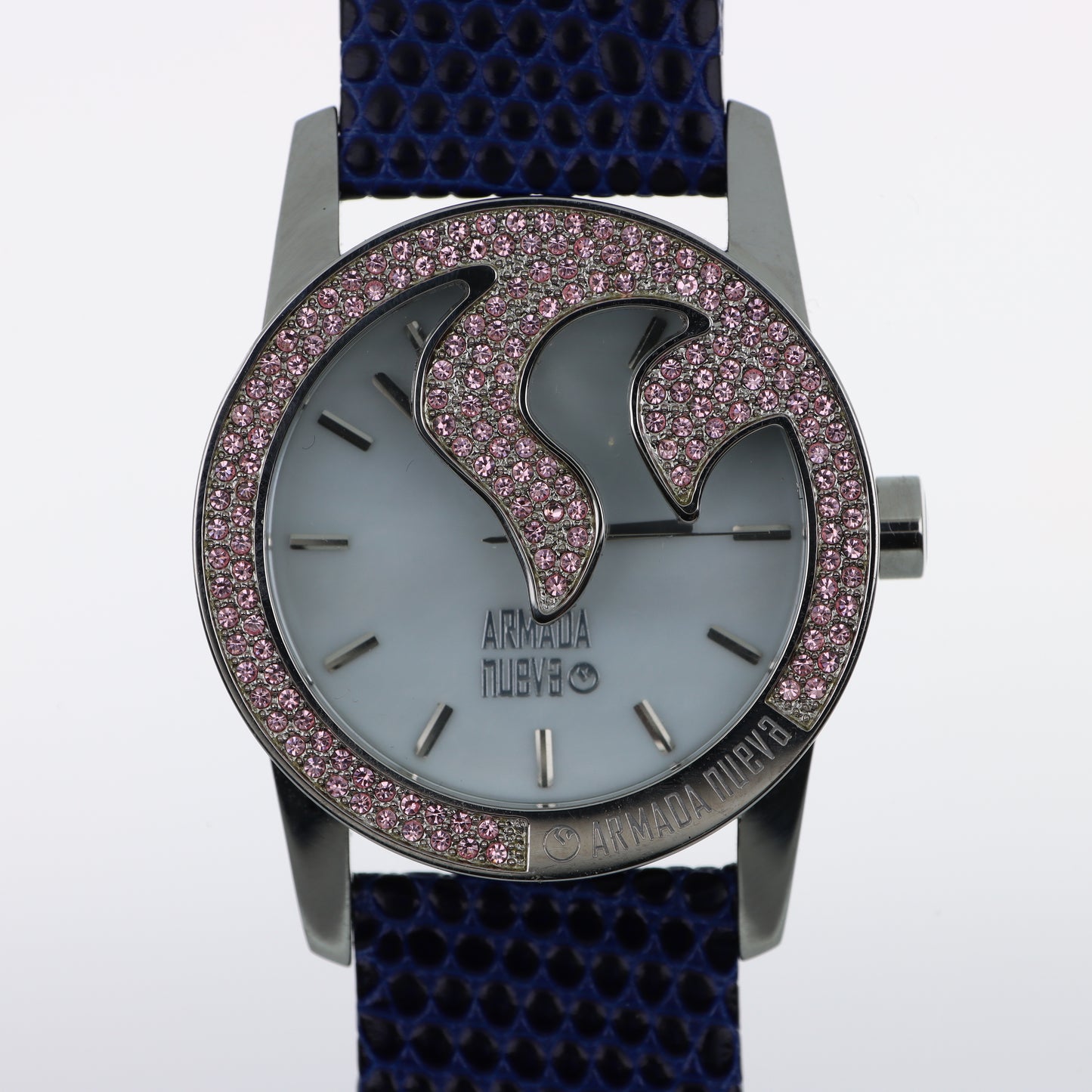 Armada Nueva – Orologio Donna Quadrante Madreperla Cristalli Rosa e Cinturino Blu