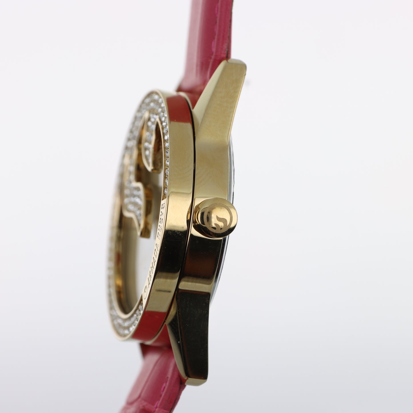 Armada Nueva – Orologio Donna Quadrante Madreperla Cristalli Bianchi Cassa Oro e Cinturino Fucsia