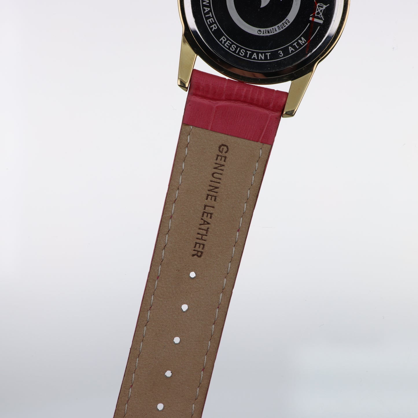 Armada Nueva – Orologio Donna Quadrante Madreperla Cristalli Bianchi Cassa Oro e Cinturino Fucsia