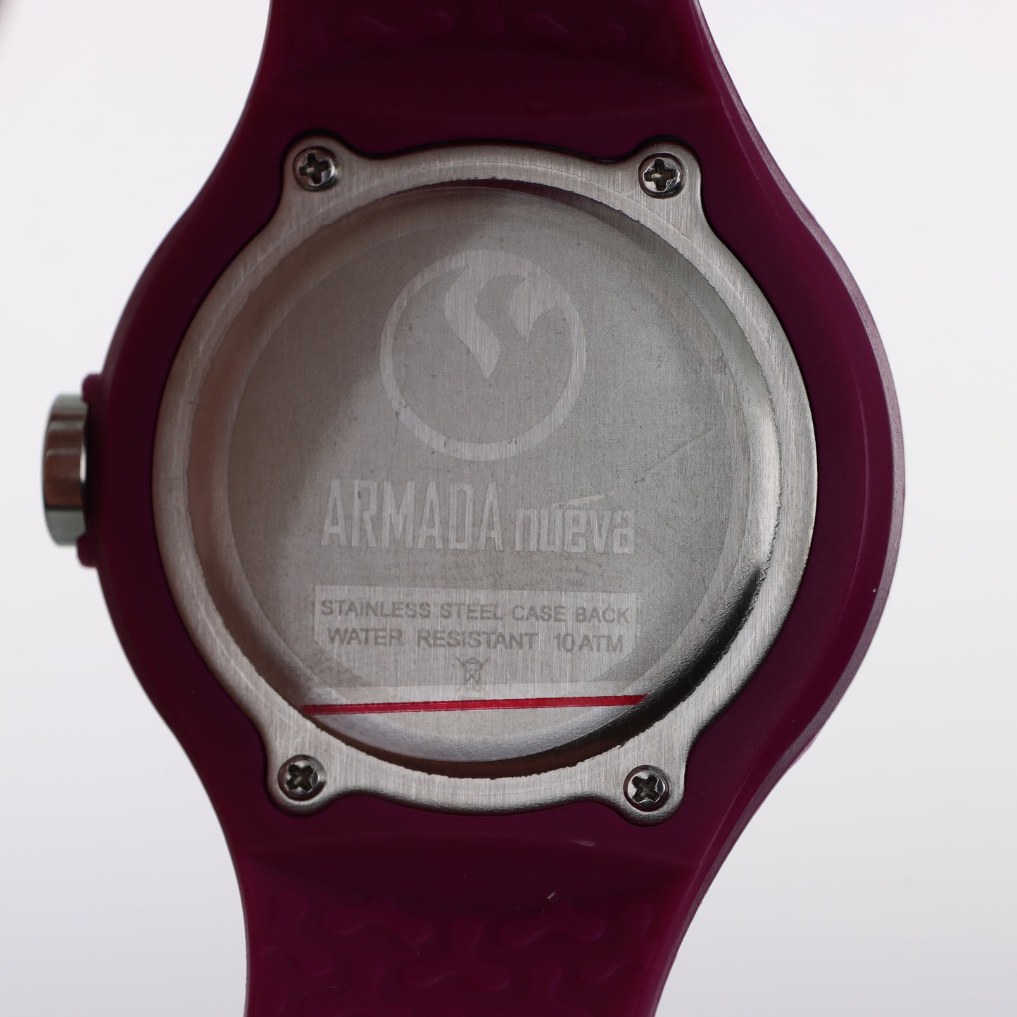 Armada Nueva – Orologio Sport Minimal Quadrante Nero Cinturino Silicone Bordeaux con Data