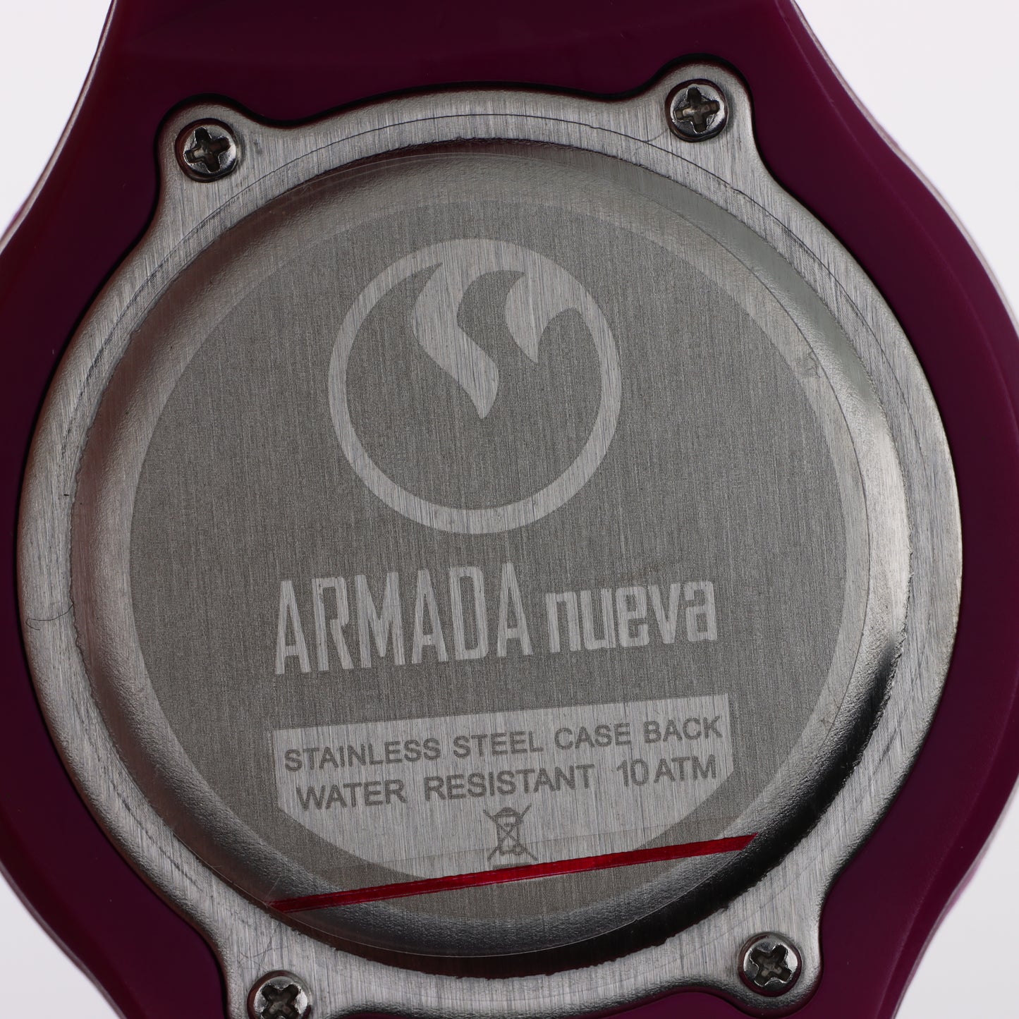 Armada Nueva – Orologio Sport Minimal Quadrante Nero Cinturino Silicone Bordeaux con Data