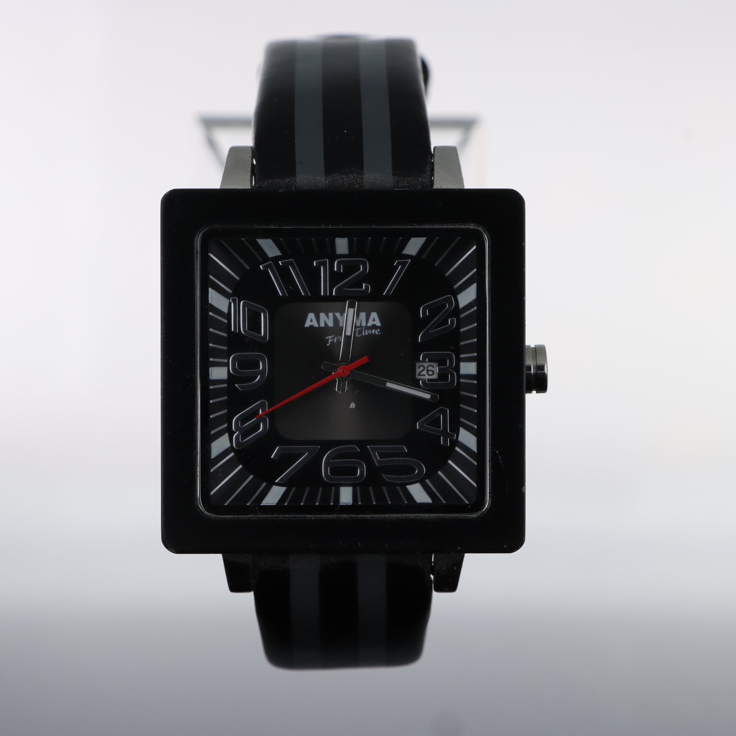 Anyma Free Time – Orologio Cassa Quadrata Total Black Quadrante Numeri Grandi con Data