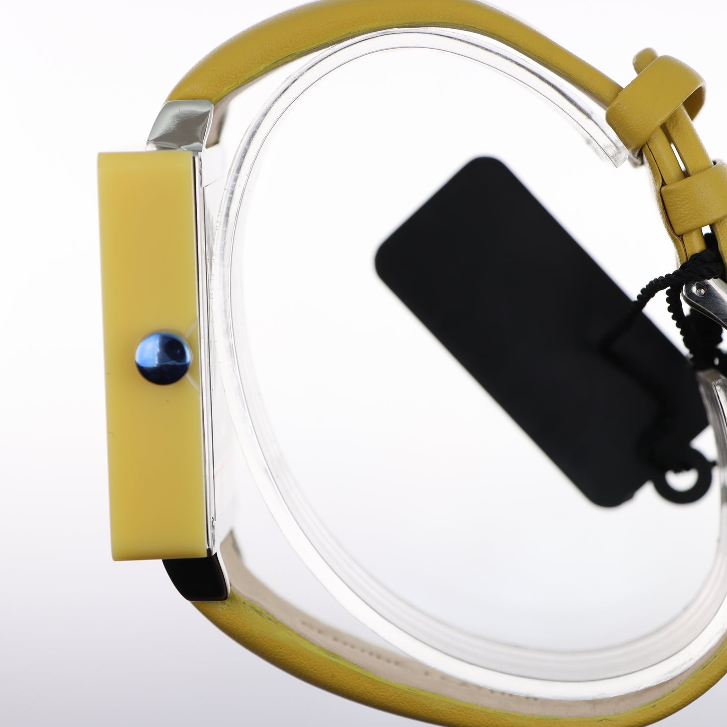 Anyma Free Time – Orologio Cassa Quadrata Gialla Quadrante Nero con Data e Cinturino Silicone