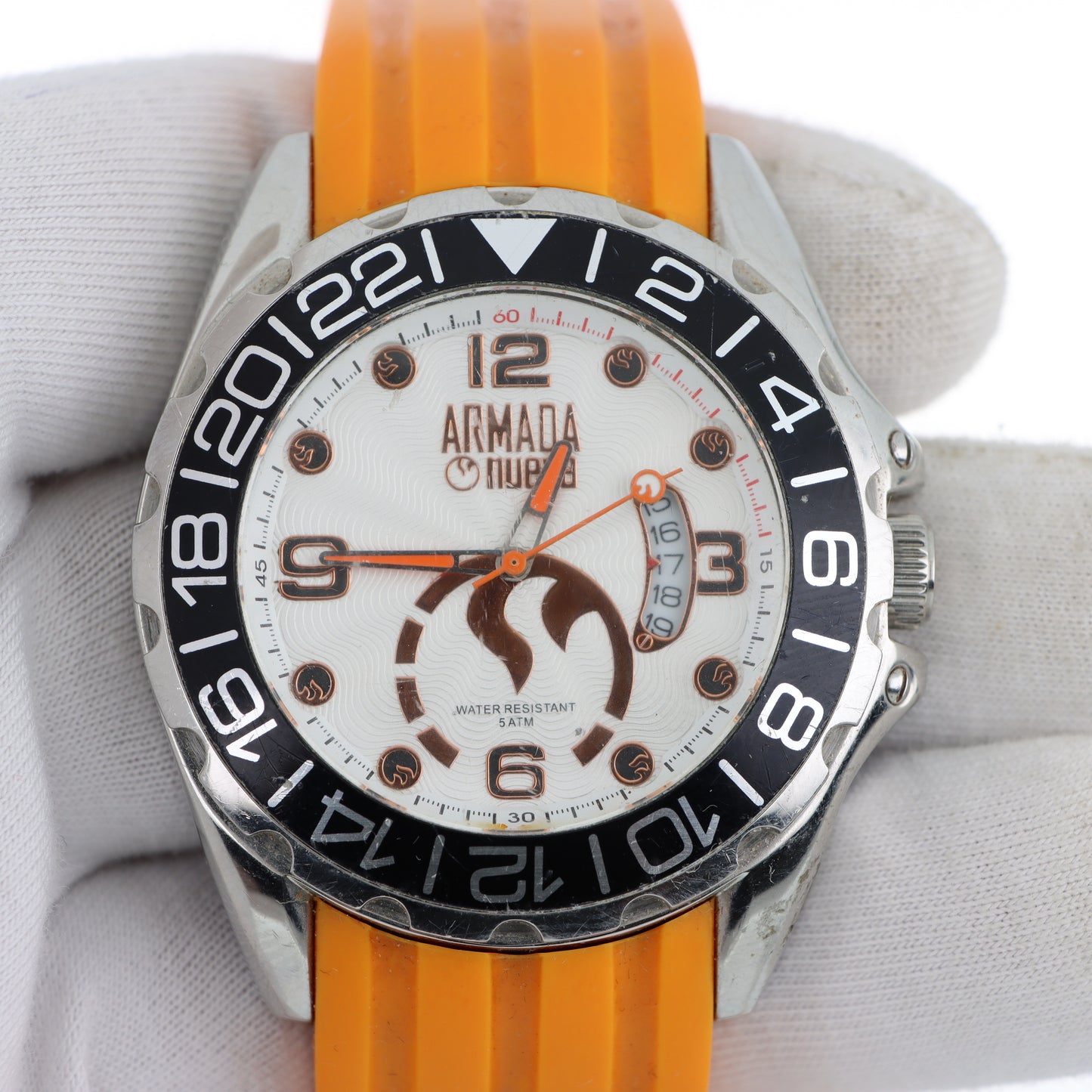 Armada Nueva – GMT Sport Quadrante Bianco Cinturino Arancione