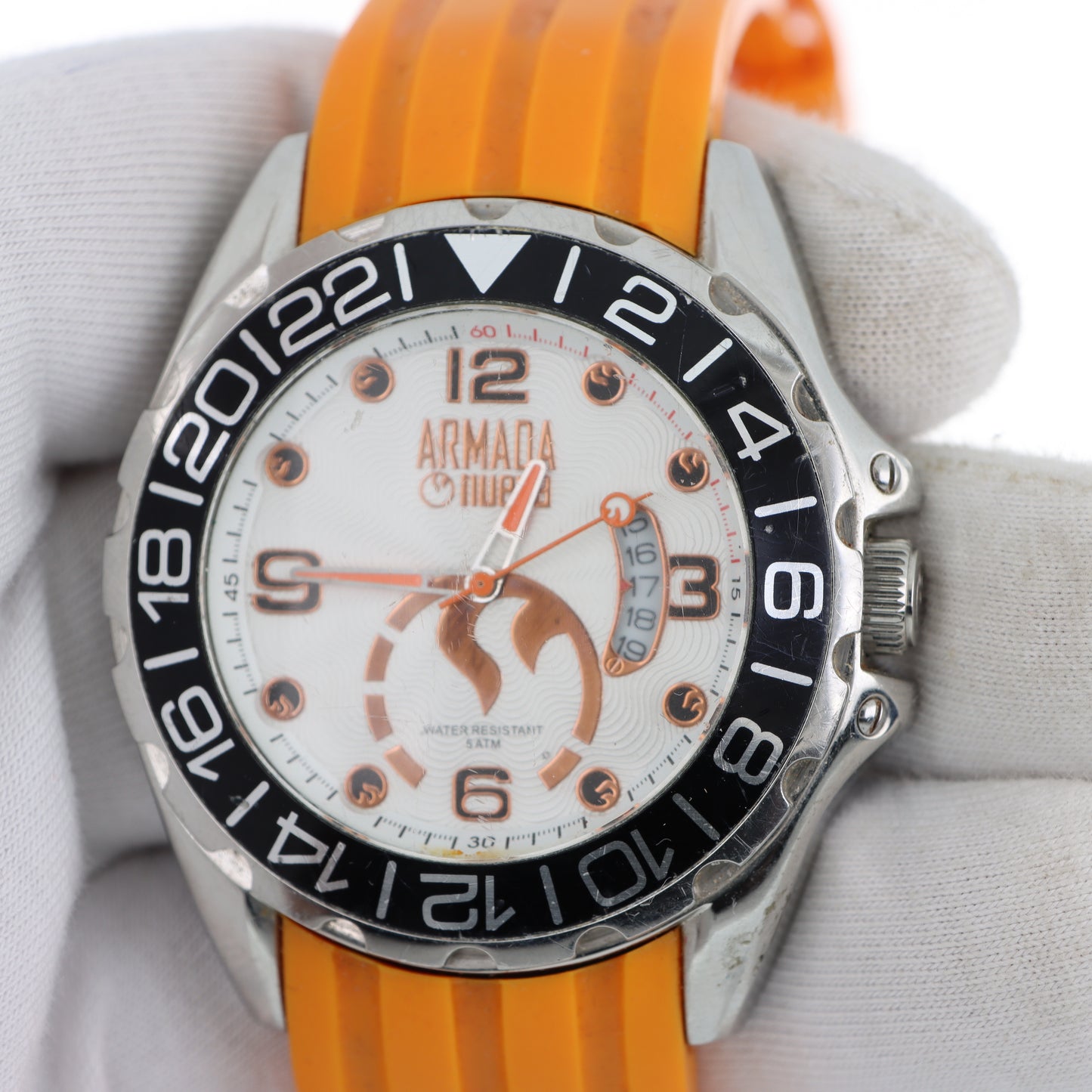 Armada Nueva – GMT Sport Quadrante Bianco Cinturino Arancione
