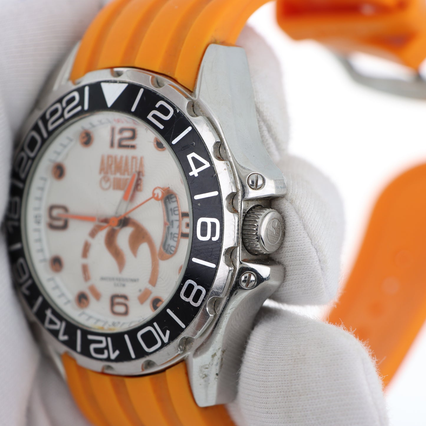 Armada Nueva – GMT Sport Quadrante Bianco Cinturino Arancione