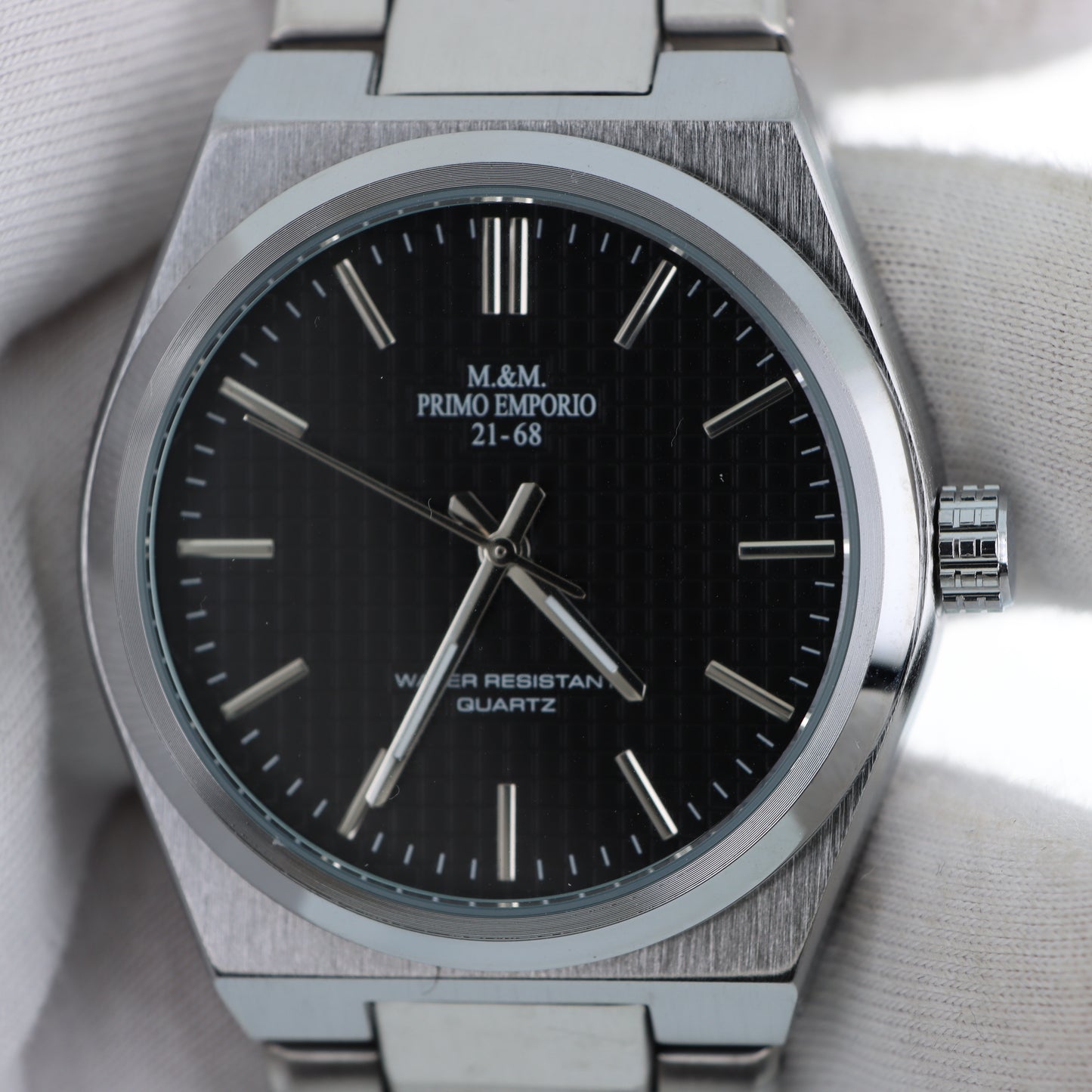 M.&M. Primo Emporio 21-68 – Dress Watch Quarzo Quadrante Nero Bracciale Acciaio