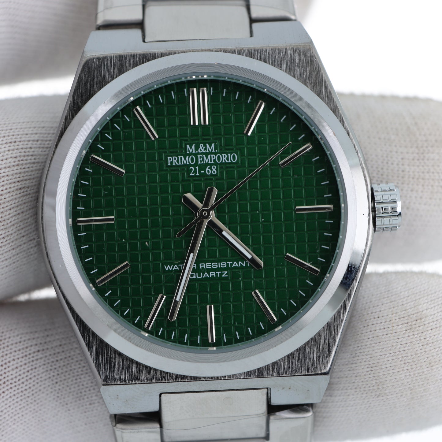 M.&M. Primo Emporio 21-68 – Dress Watch Quarzo Quadrante Verde Bracciale Acciaio