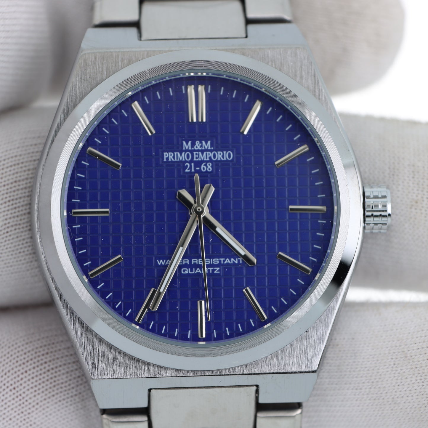 M.&M. Primo Emporio 21-68 – Dress Watch Quarzo Quadrante Blu Bracciale Acciaio