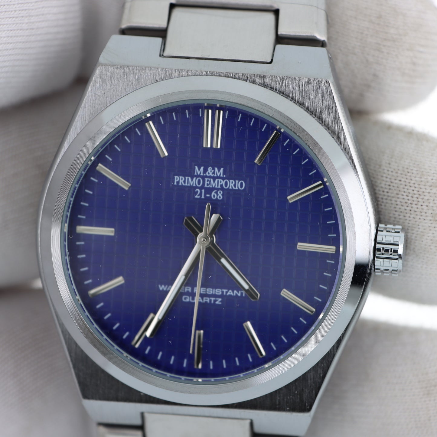 M.&M. Primo Emporio 21-68 – Dress Watch Quarzo Quadrante Blu Bracciale Acciaio