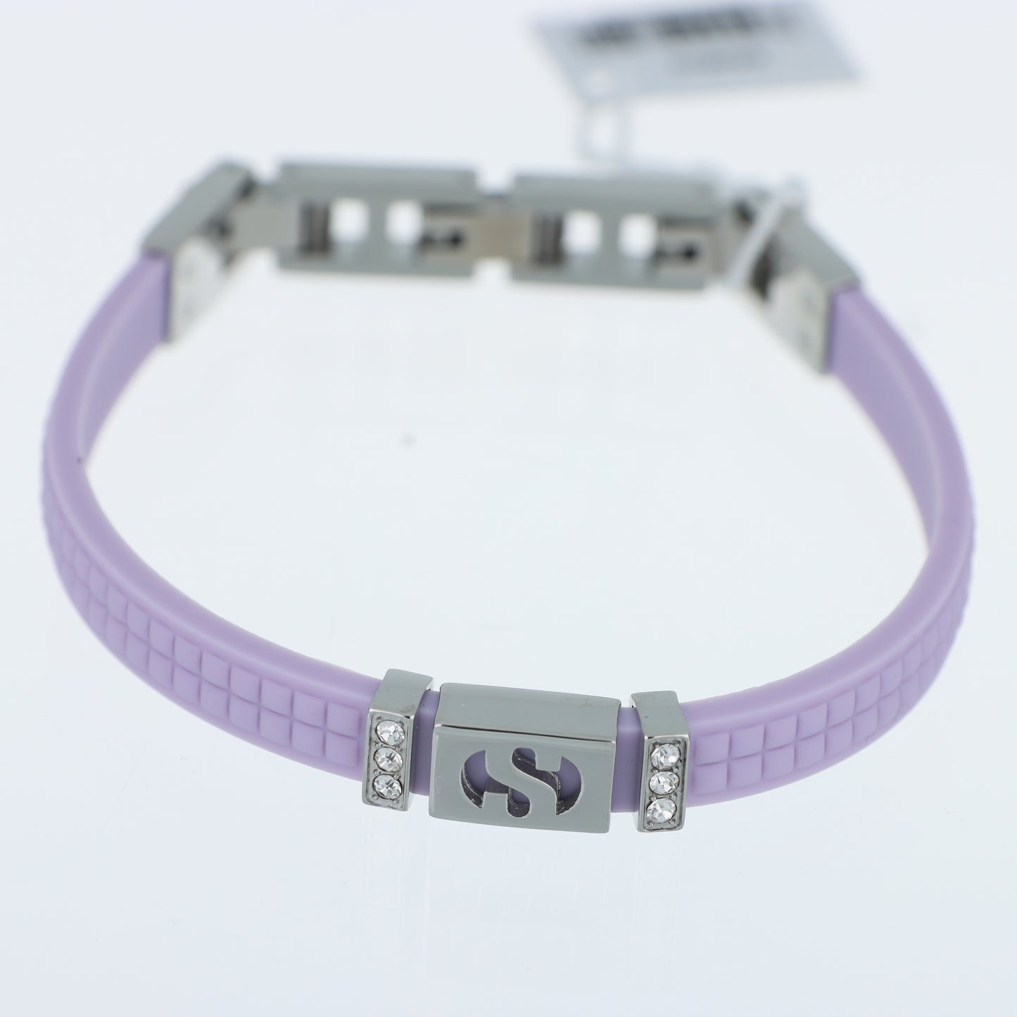 Morellato x Superga – Bracciale Silicone Lilla con Placca Logo S Acciaio e Cristalli