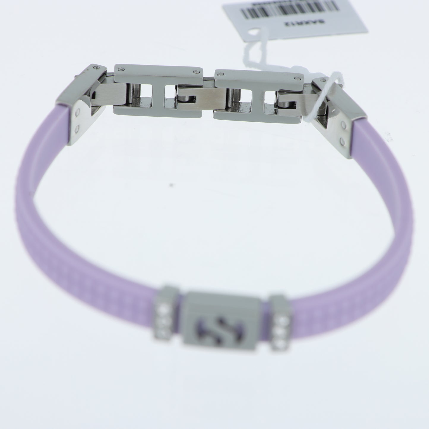 Morellato x Superga – Bracciale Silicone Lilla con Placca Logo S Acciaio e Cristalli