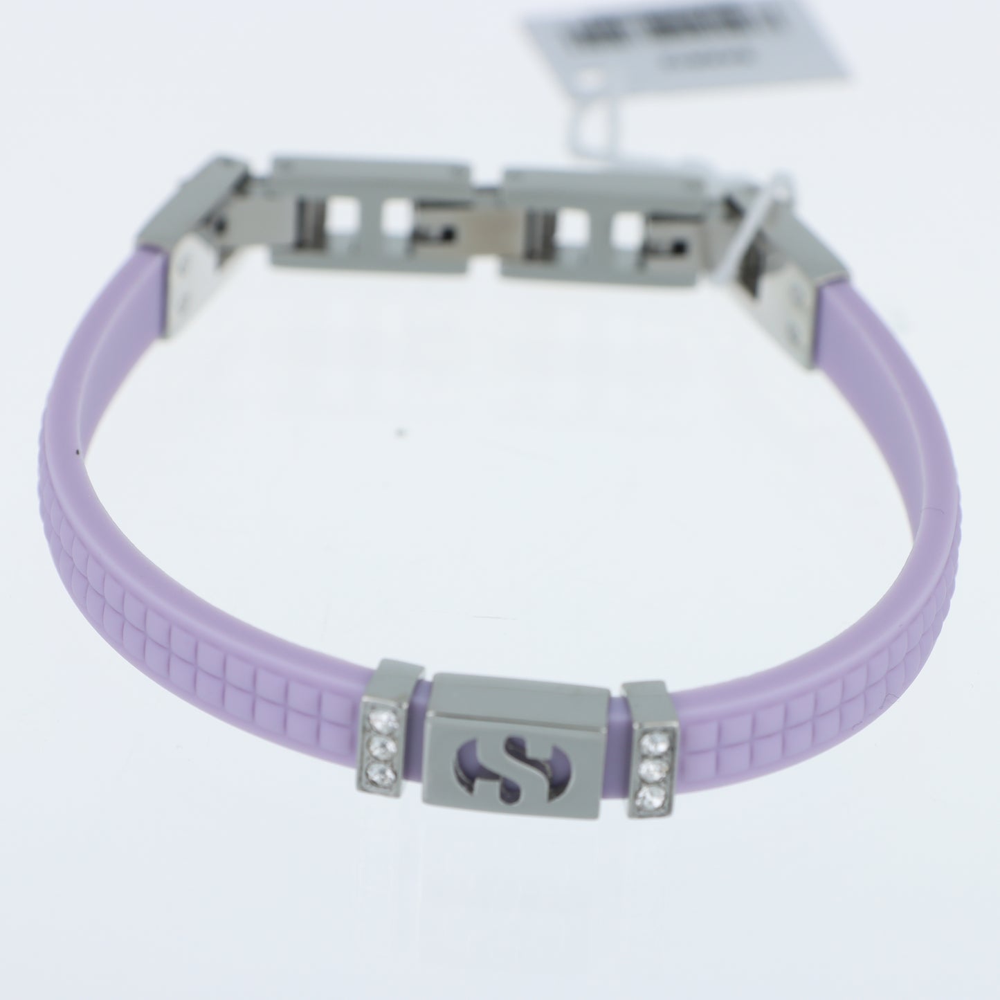 Morellato x Superga – Bracciale Silicone Lilla con Placca Logo S Acciaio e Cristalli