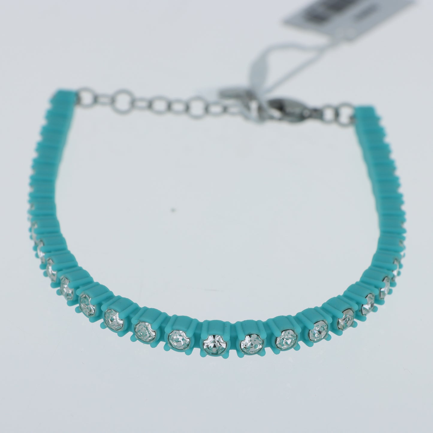 Morellato x Superga – Bracciale Tennis Silicone Turchese con Cristalli e Chiusura Moschettone