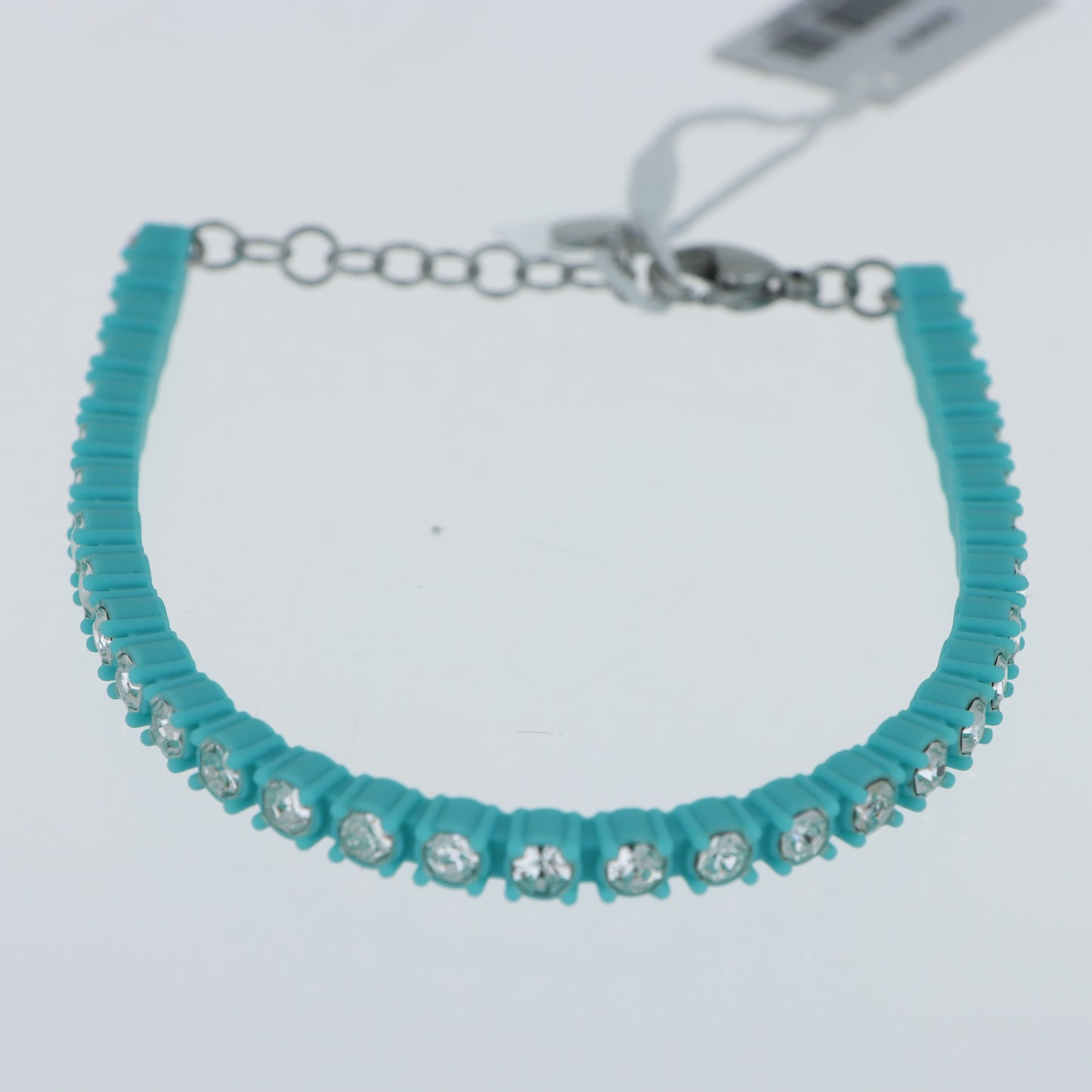 Morellato x Superga – Bracciale Tennis Silicone Turchese con Cristalli e Chiusura Moschettone
