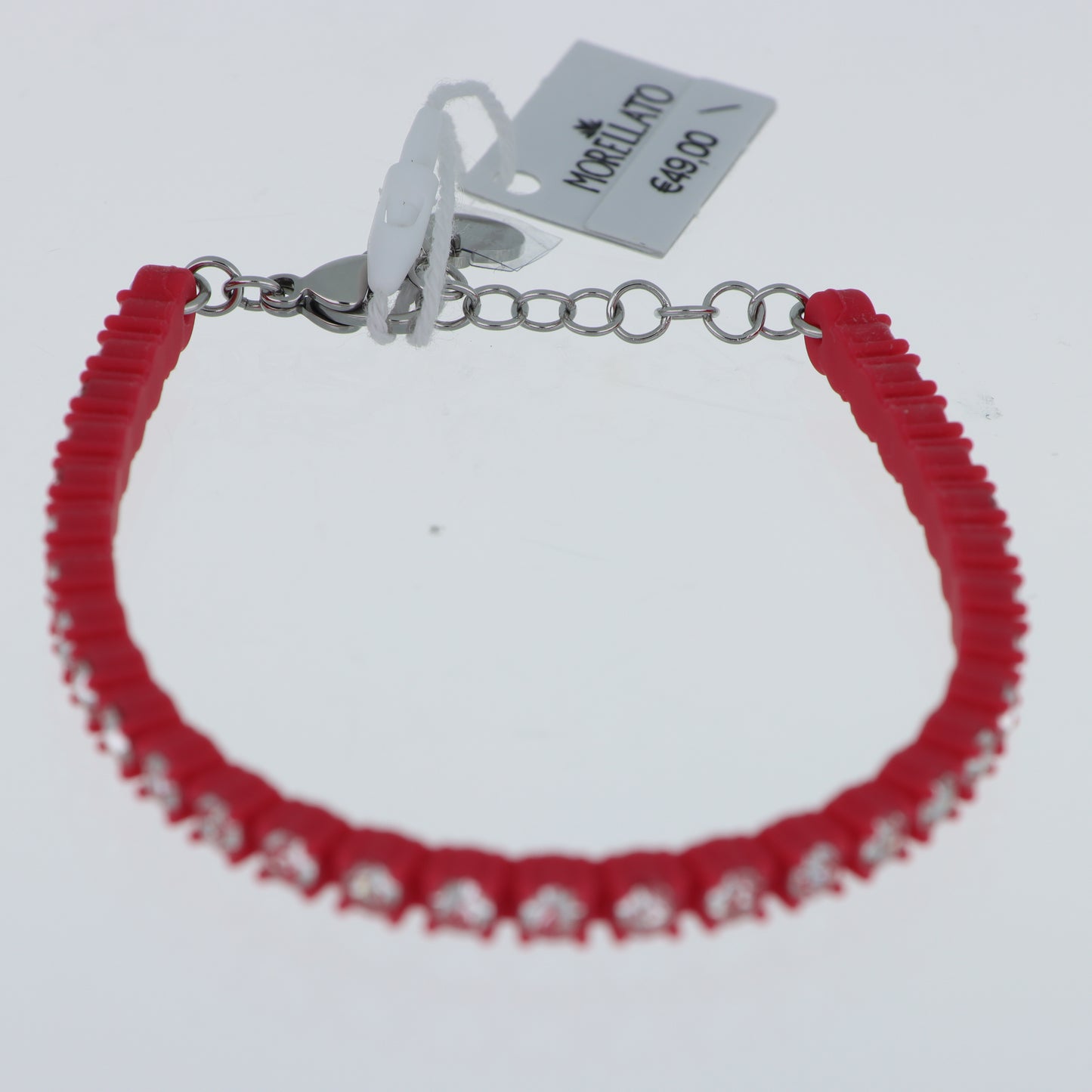 Morellato x Superga – Bracciale Tennis Silicone Borgogna con Cristalli e Chiusura Moschettone