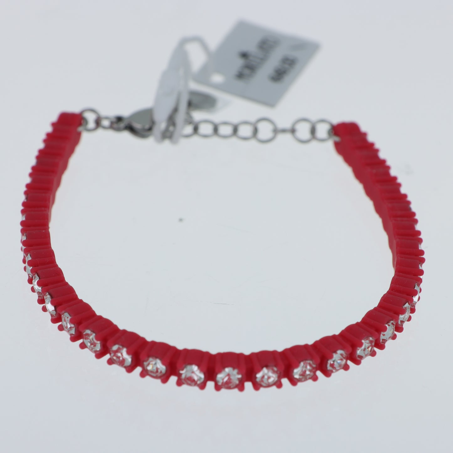 Morellato x Superga – Bracciale Tennis Silicone Borgogna con Cristalli e Chiusura Moschettone