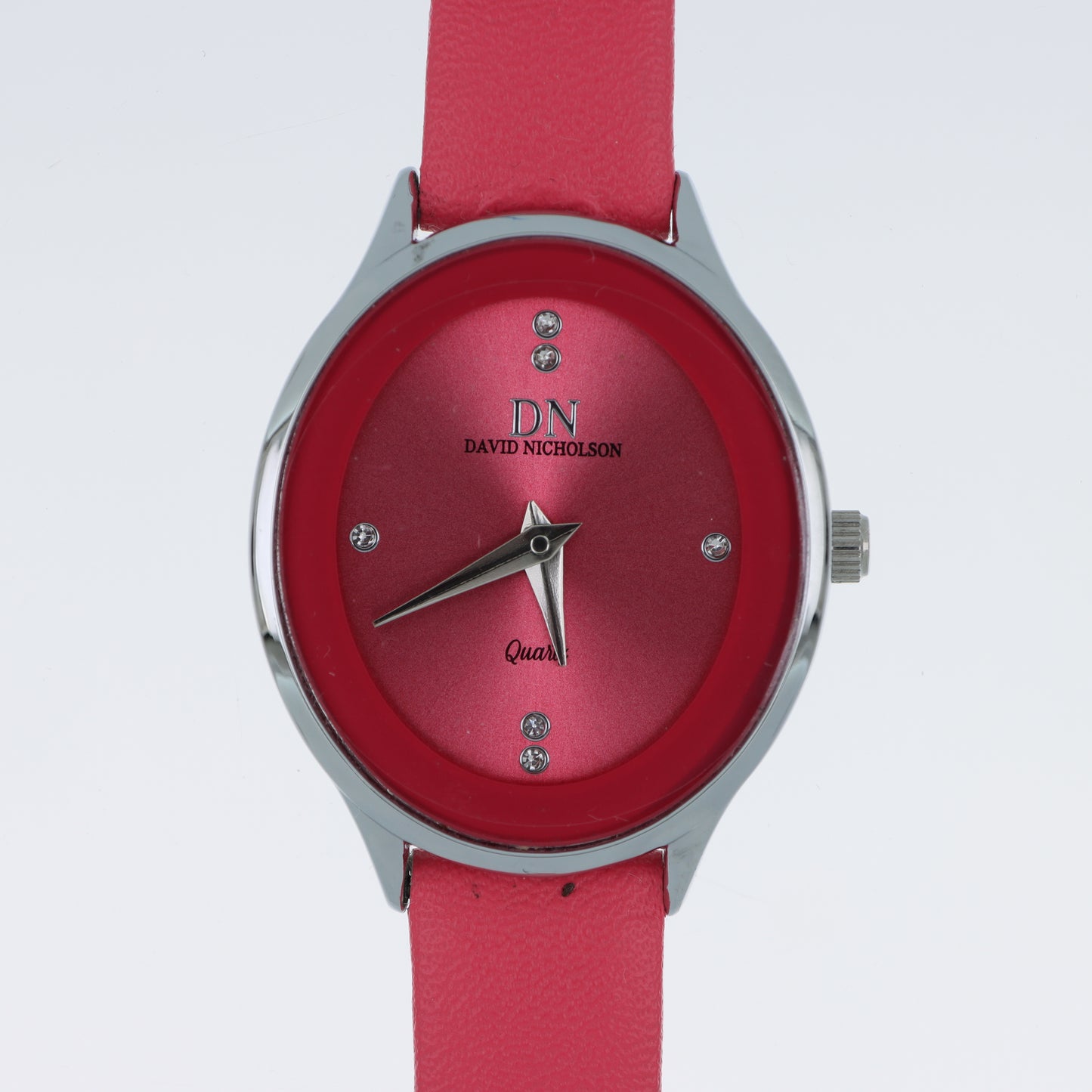 David Nicholson DN – Orologio Donna Quarzo Quadrante Fucsia con Cristalli e Cinturino Pelle Fucsia