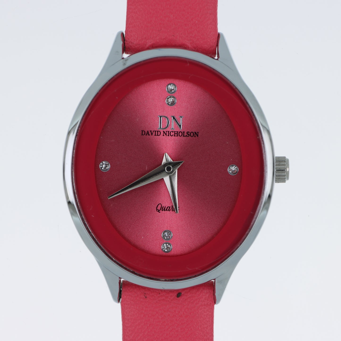 David Nicholson DN – Orologio Donna Quarzo Quadrante Fucsia con Cristalli e Cinturino Pelle Fucsia