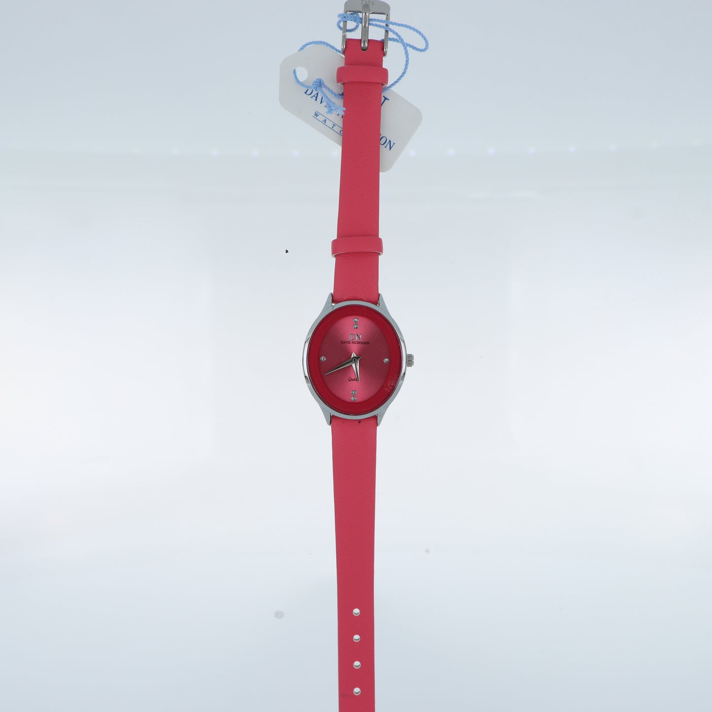 David Nicholson DN – Orologio Donna Quarzo Quadrante Fucsia con Cristalli e Cinturino Pelle Fucsia