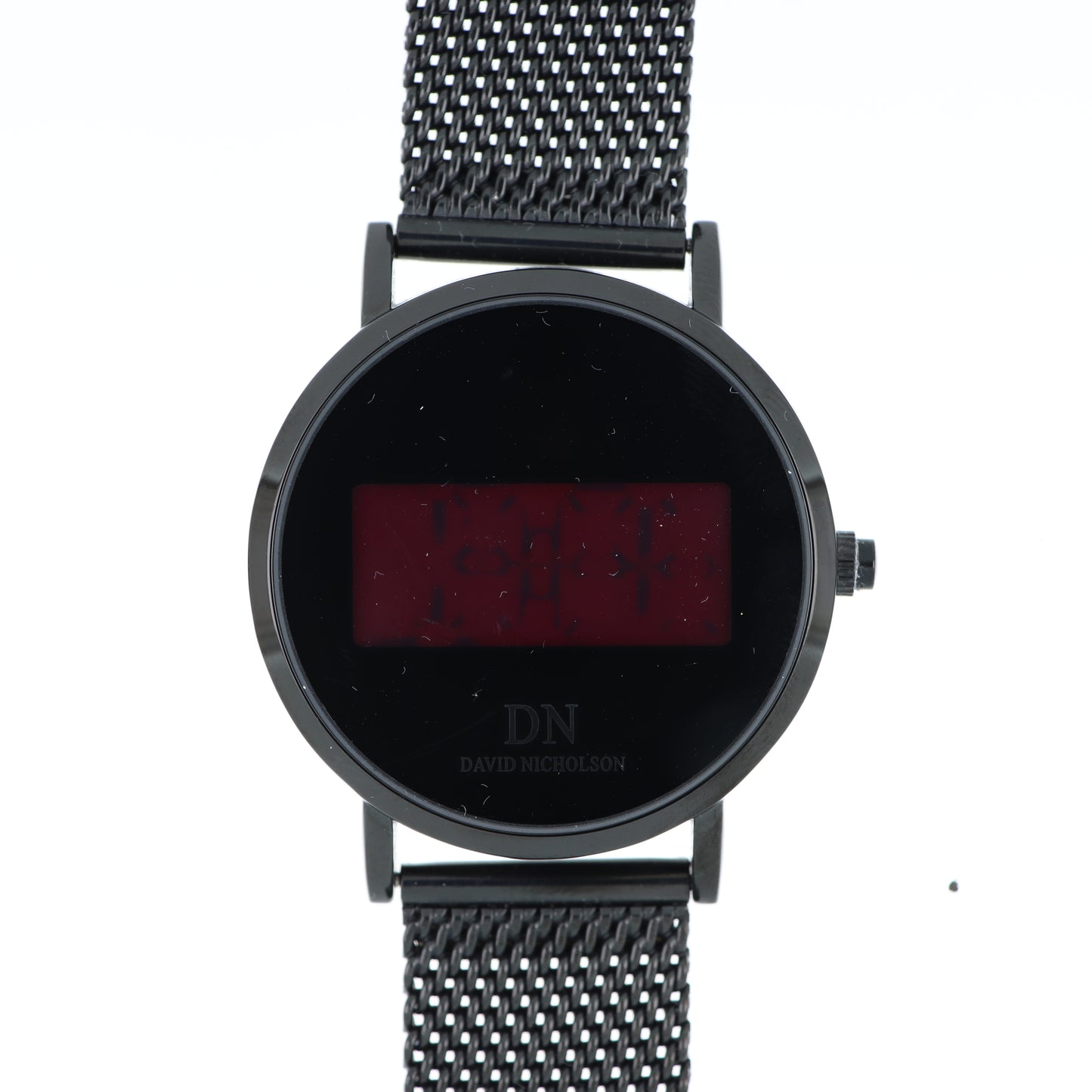David Nicholson DN – Orologio Digitale Display LED Rosso Cassa e Bracciale Mesh Full Black