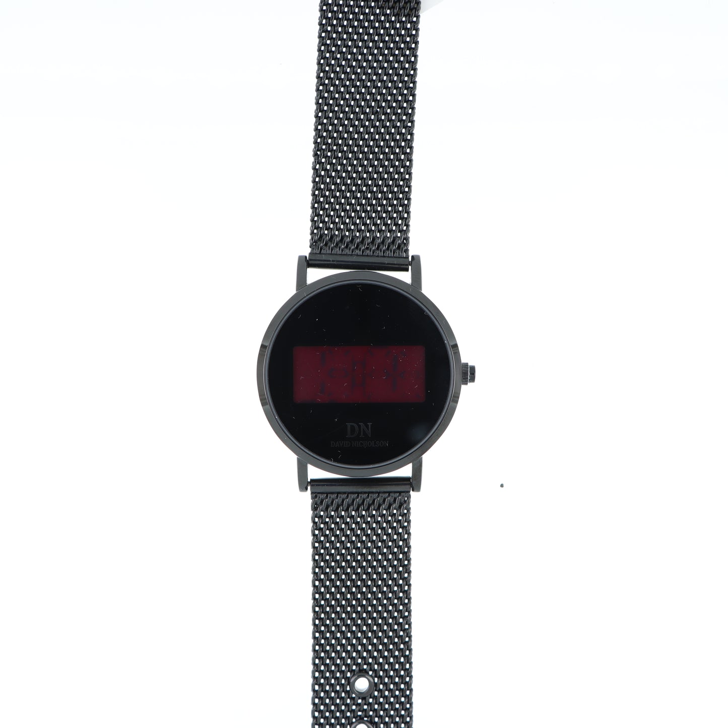 David Nicholson DN – Orologio Digitale Display LED Rosso Cassa e Bracciale Mesh Full Black