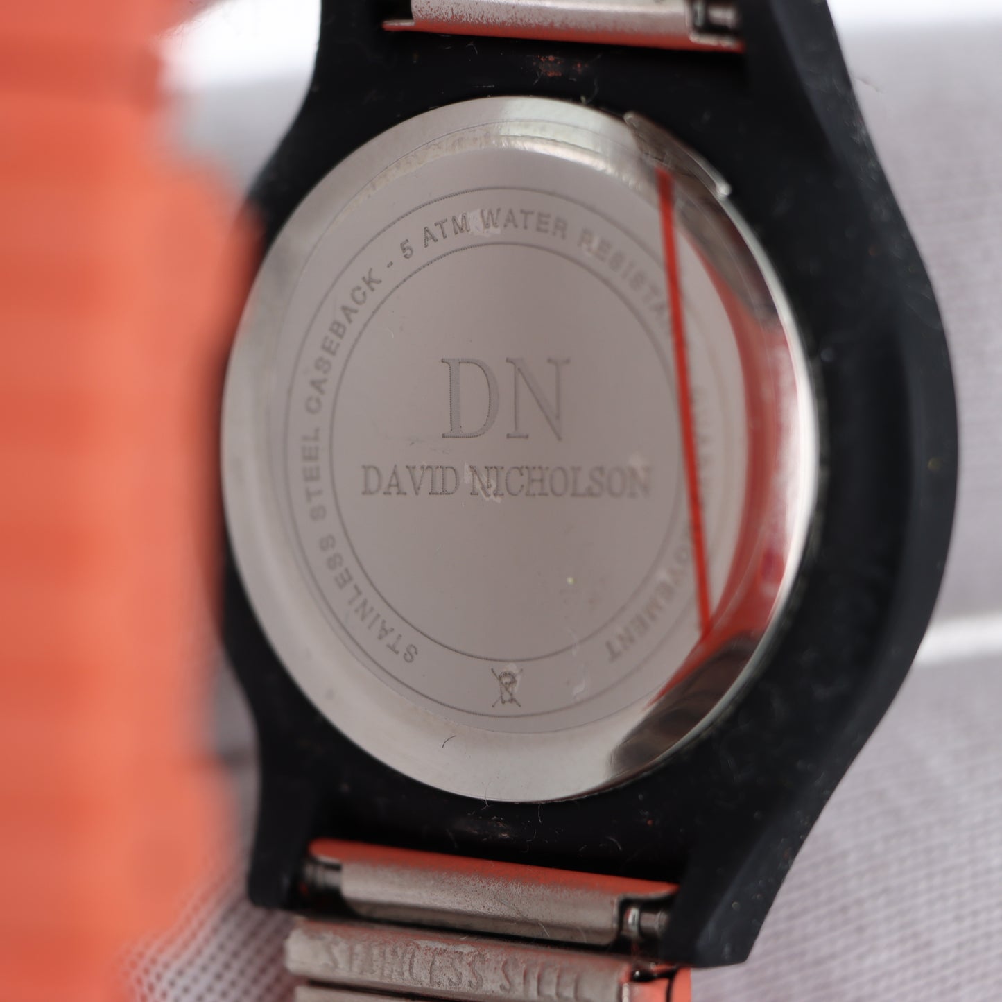 David Nicholson DN – Orologio Sportivo Quarzo Quadrante Bicolore Arancione e Bianco con Cinturino Silicone Arancione