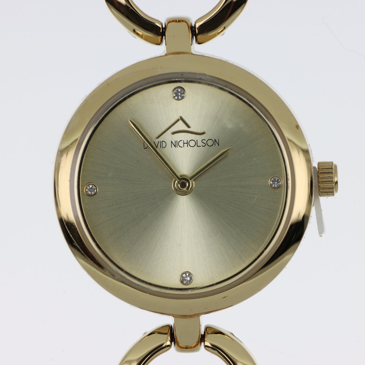 David Nicholson – Orologio Donna Quarzo Total Gold Quadrante Champagne con Cristalli e Bracciale Maglie Circolari