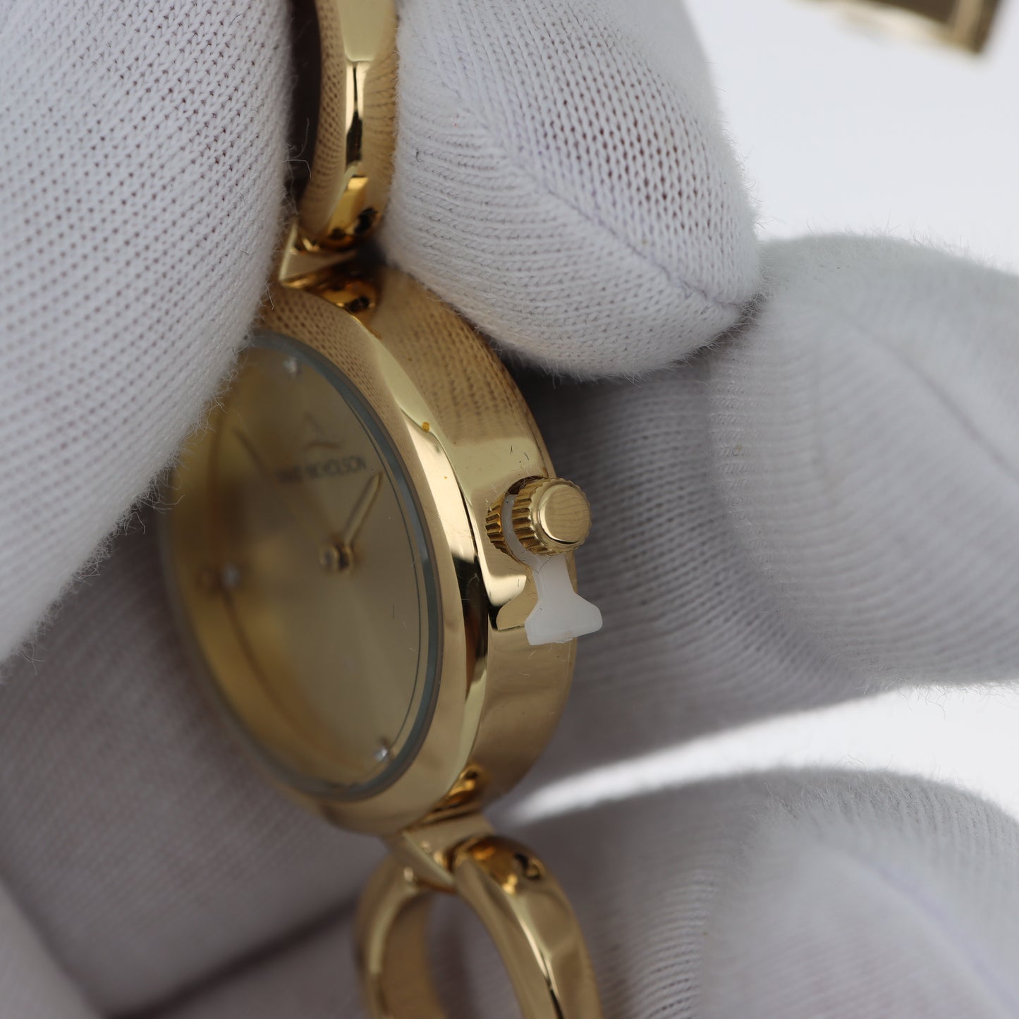 David Nicholson – Orologio Donna Quarzo Total Gold Quadrante Champagne con Cristalli e Bracciale Maglie Circolari