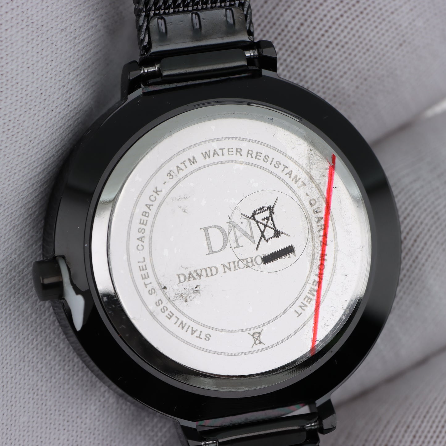 David Nicholson DN – Orologio Donna Quarzo Full Black Lunetta con Cristalli Quadrante Nero e Bracciale Mesh Nero