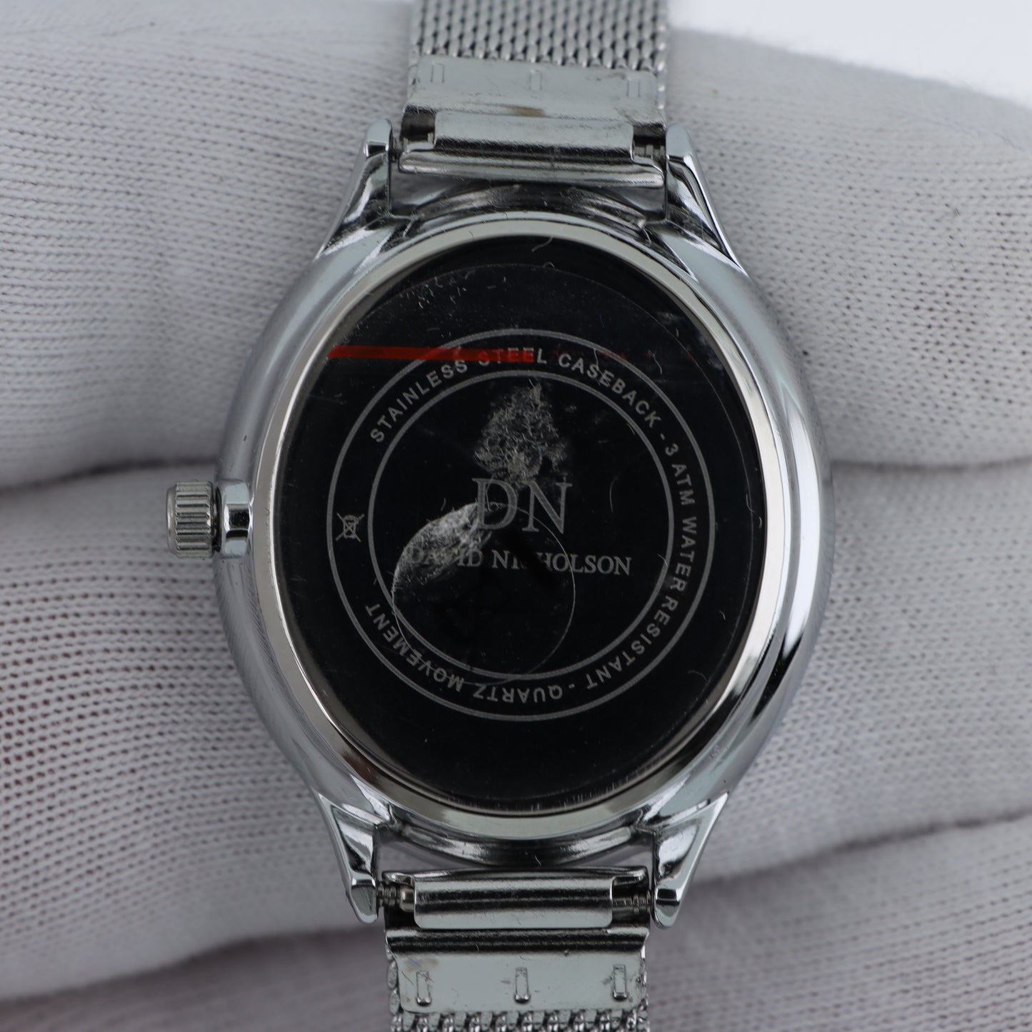 David Nicholson DN – Orologio Donna Quarzo Total Silver Quadrante Argento con Cristalli e Bracciale Mesh