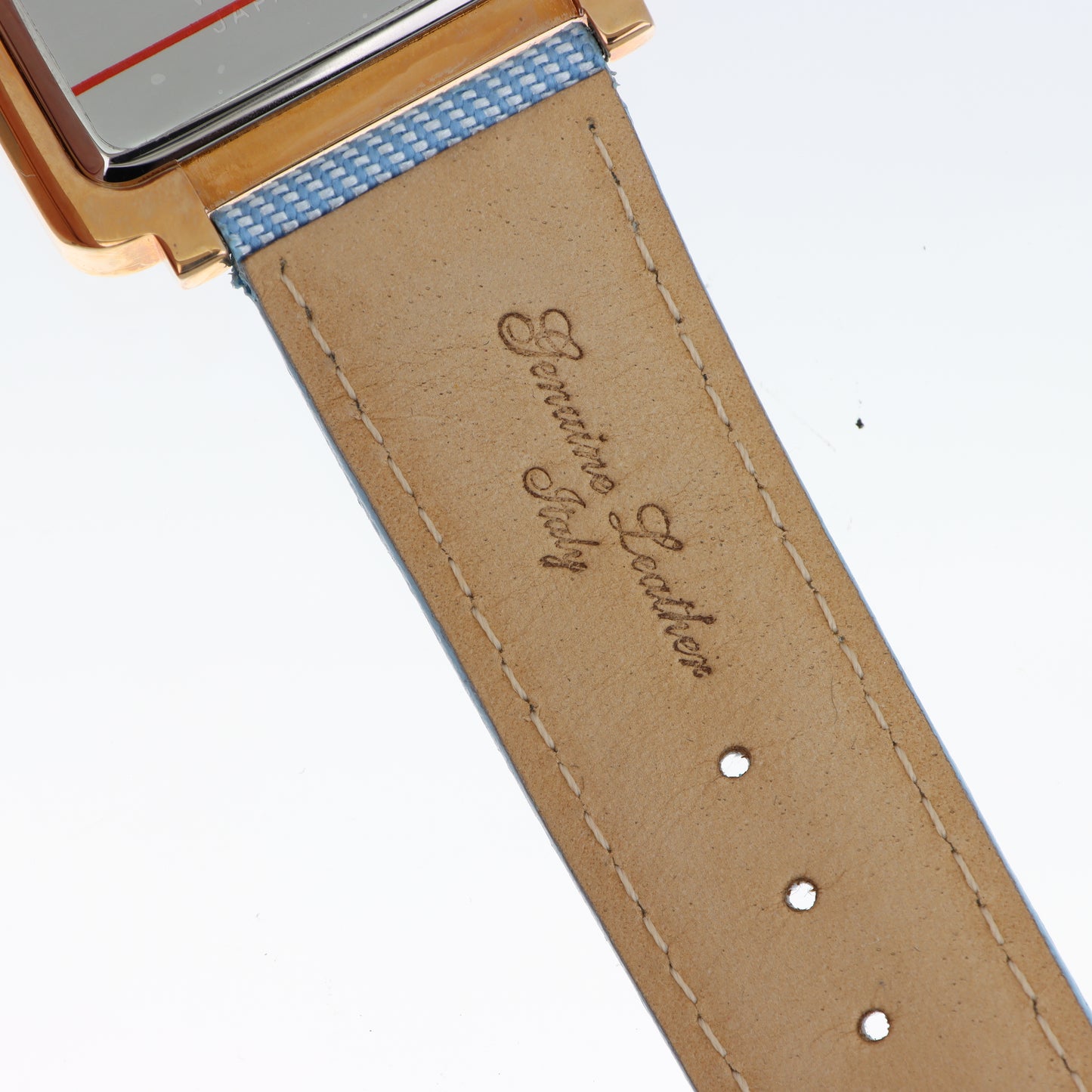 Enrico Coveri - Orologio Donna Cassa Quadrata Gold Pavé Numeri Romani Cinturino Denim