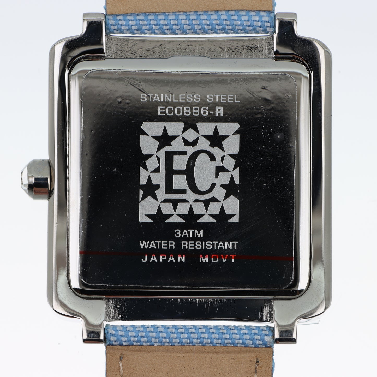 Enrico Coveri - Orologio Donna Cassa Quadrata Pavé Numeri Romani Cinturino Denim