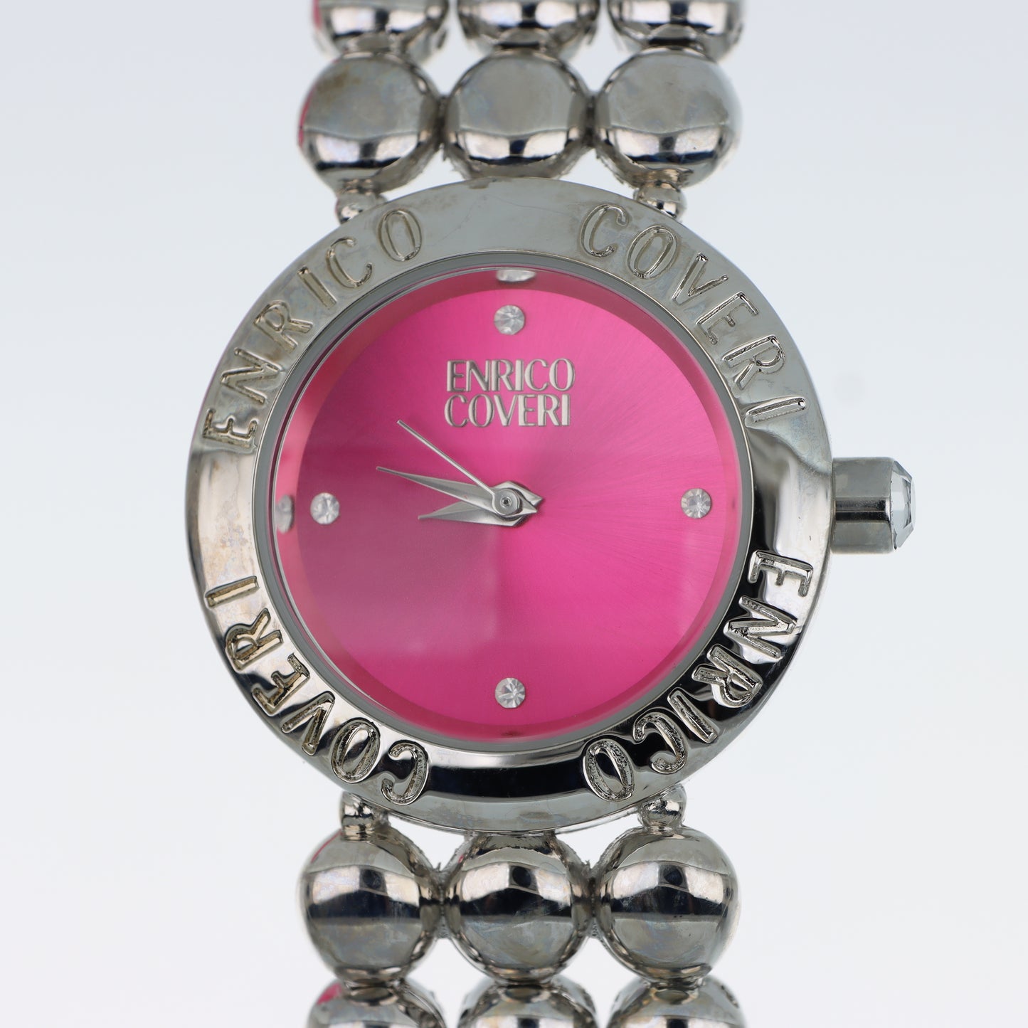 Enrico Coveri - Orologio Donna Cassa Rotonda Quadrante Fucsia Bracciale Sfere