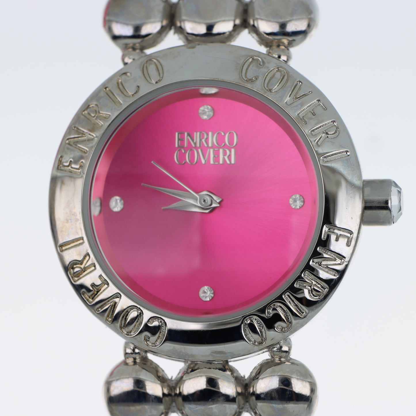 Enrico Coveri - Orologio Donna Cassa Rotonda Quadrante Fucsia Bracciale Sfere