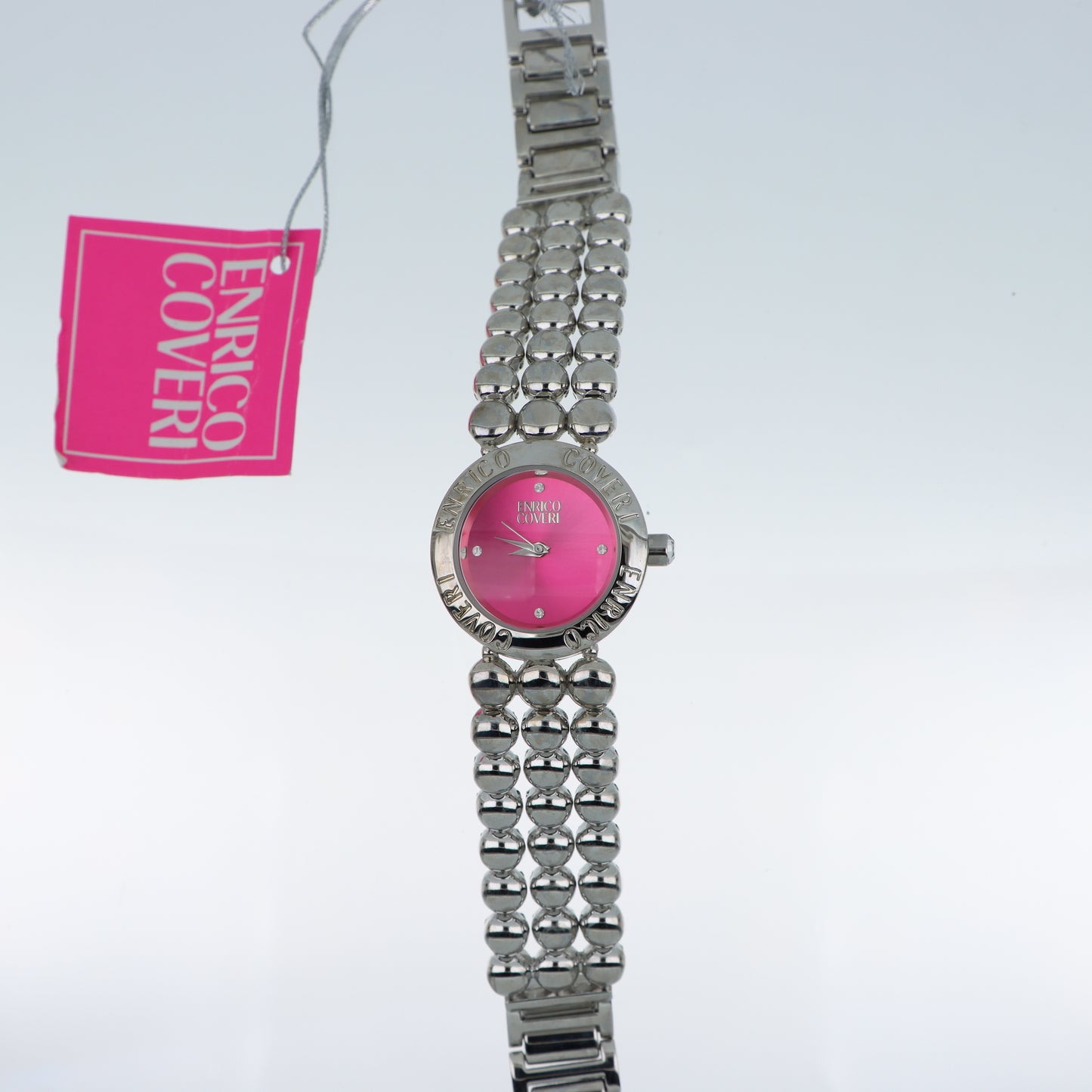 Enrico Coveri - Orologio Donna Cassa Rotonda Quadrante Fucsia Bracciale Sfere