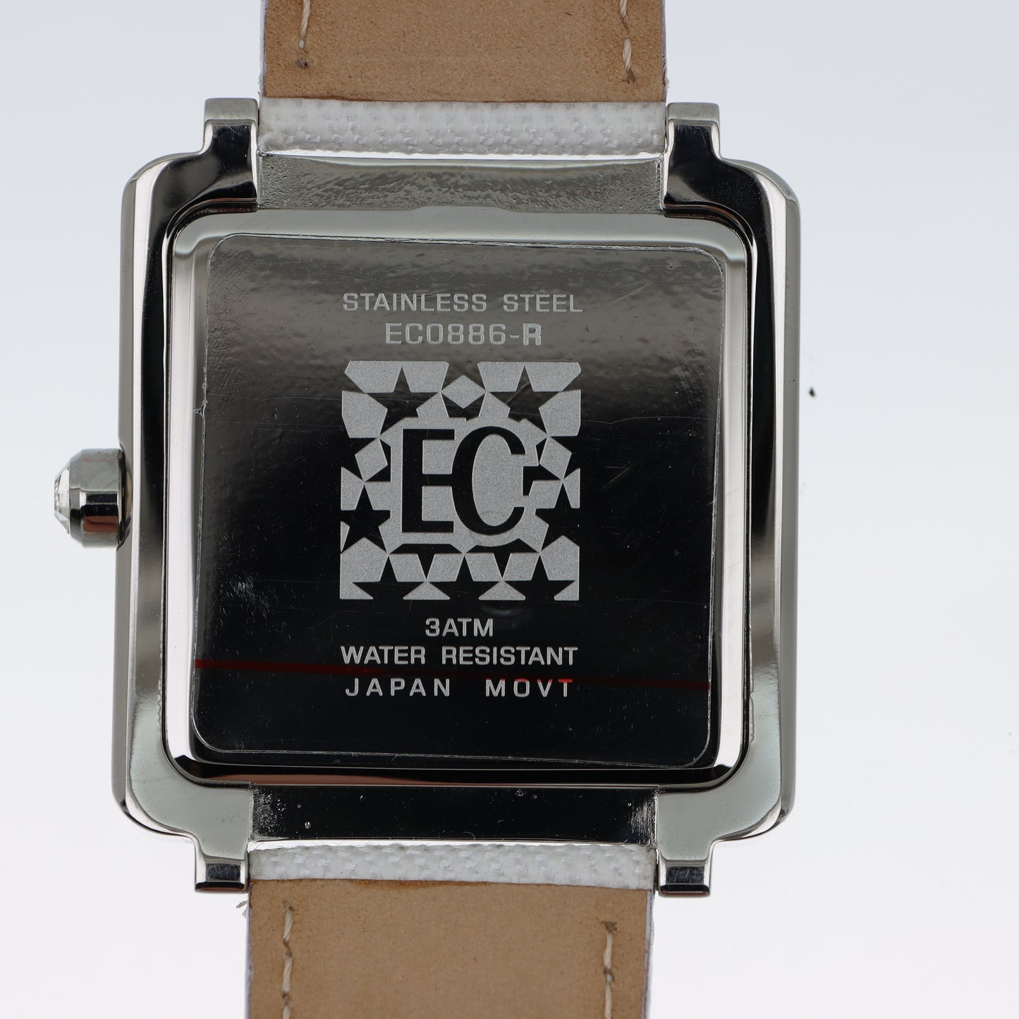 Enrico Coveri - Orologio Donna Cassa Quadrata Full Pavé Cinturino Bianco