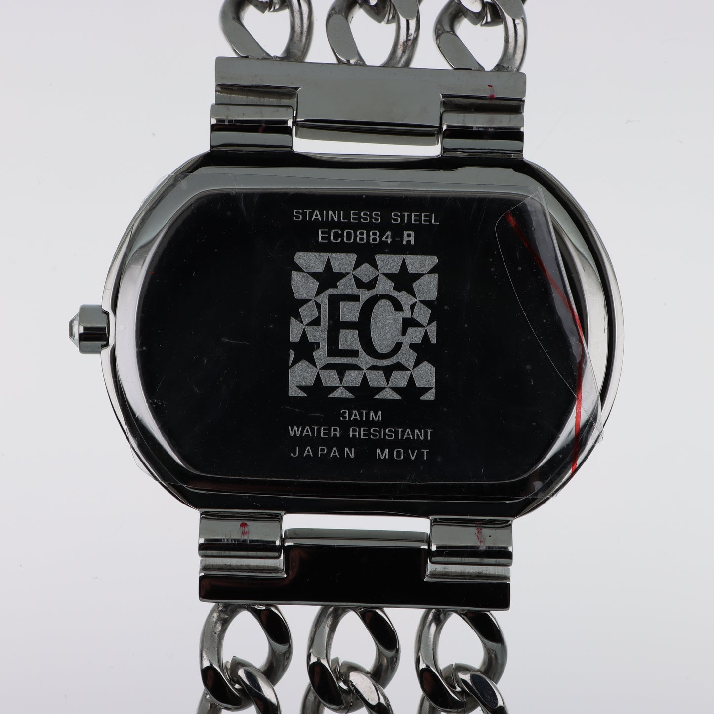Enrico Coveri - Orologio Donna Cassa Barrel Pavé Tripla Catena Gunmetal Quadrante Bianco