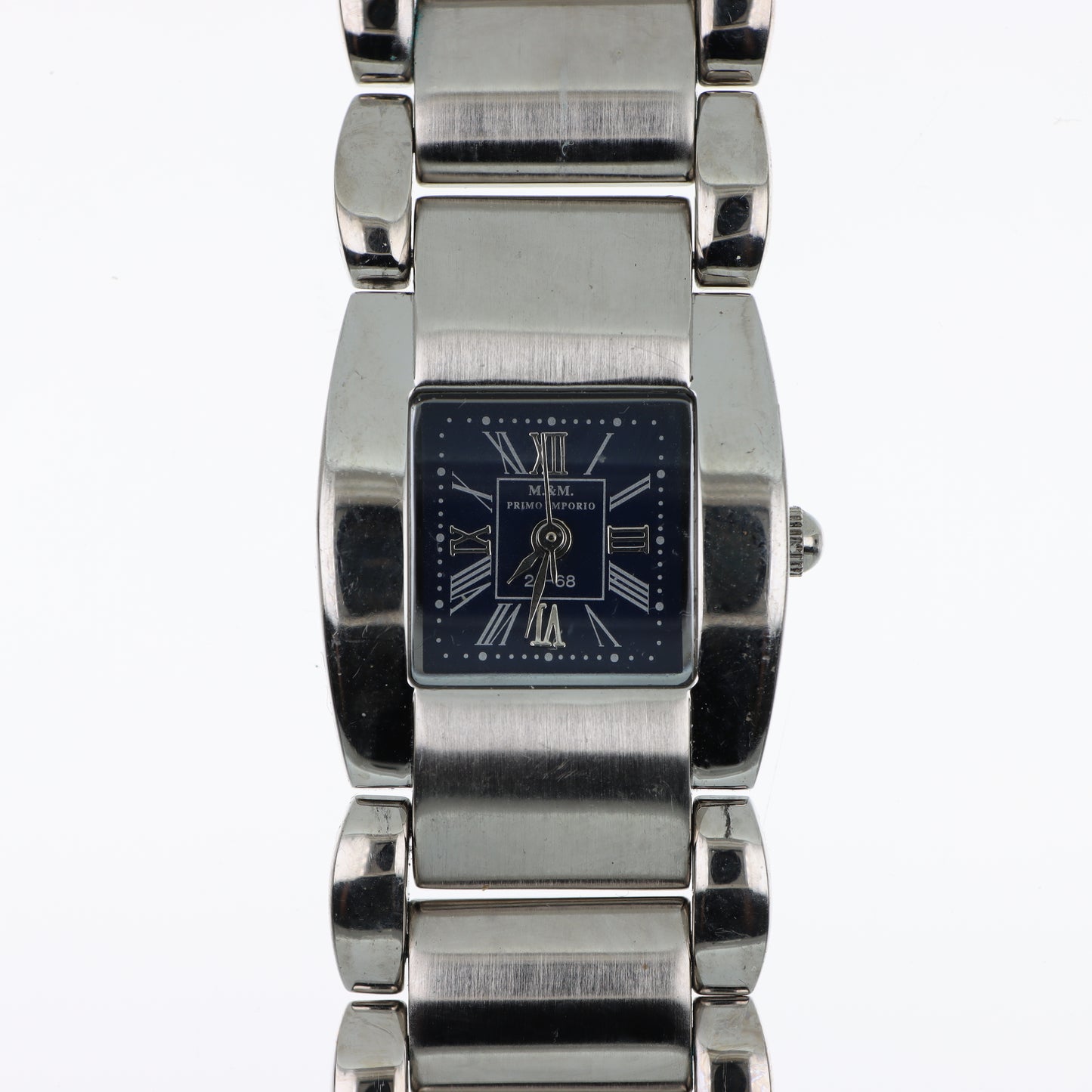 M&M Primo Emporio - Orologio Donna Tonneau Acciaio Quadrante Nero Numeri Romani