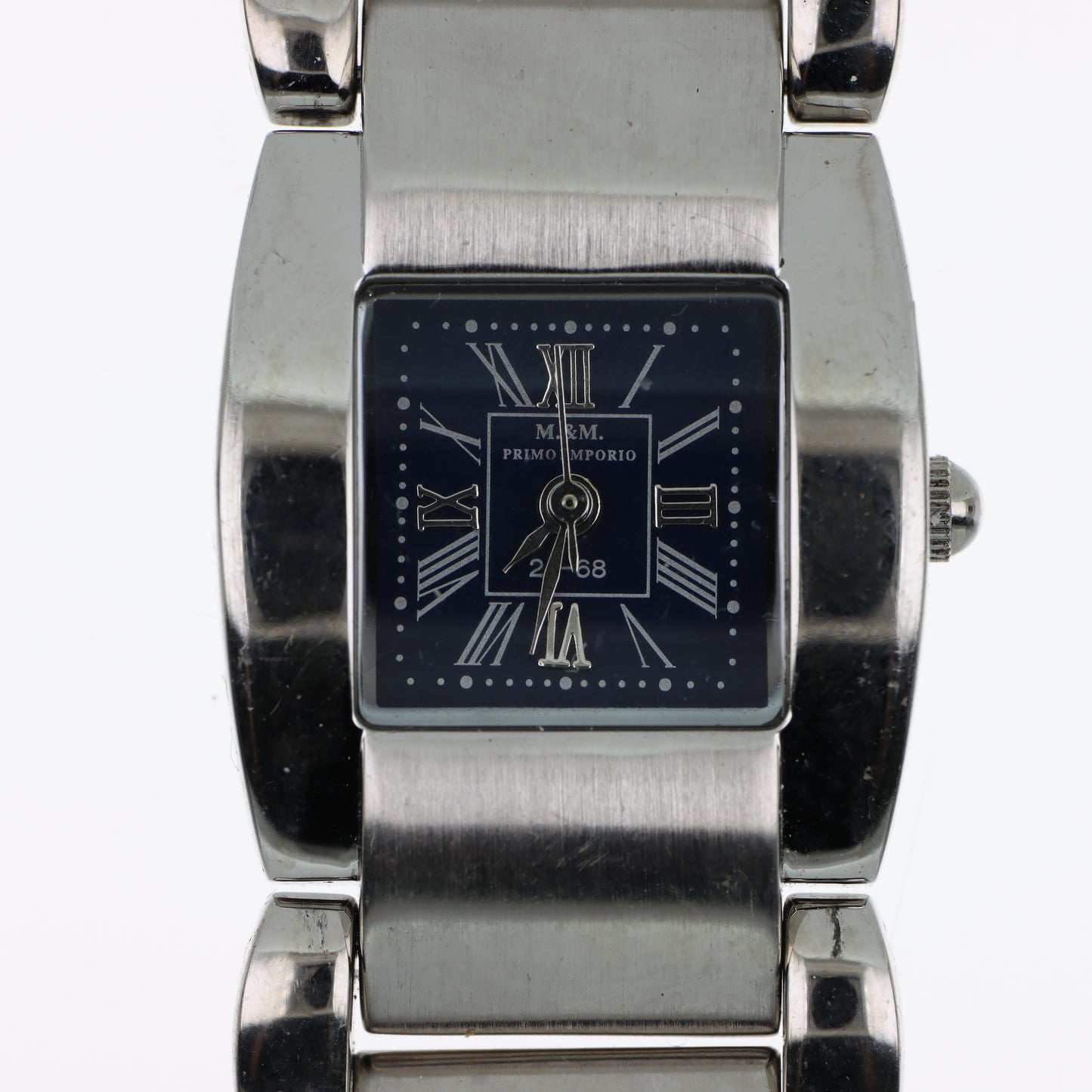 M&M Primo Emporio - Orologio Donna Tonneau Acciaio Quadrante Nero Numeri Romani
