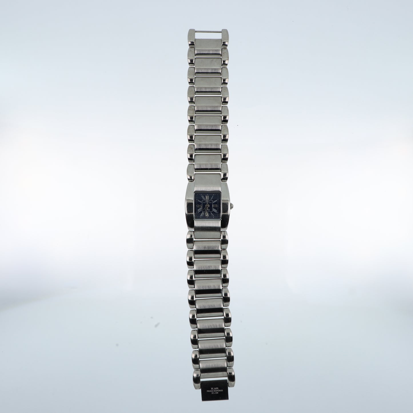 M&M Primo Emporio - Orologio Donna Tonneau Acciaio Quadrante Nero Numeri Romani