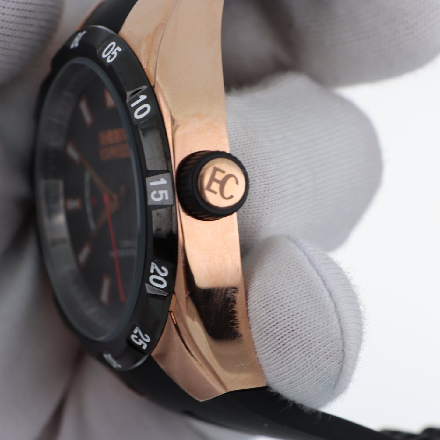 Enrico Coveri - Orologio Uomo Sport Rose Gold Quadrante Nero Water Resist 50M