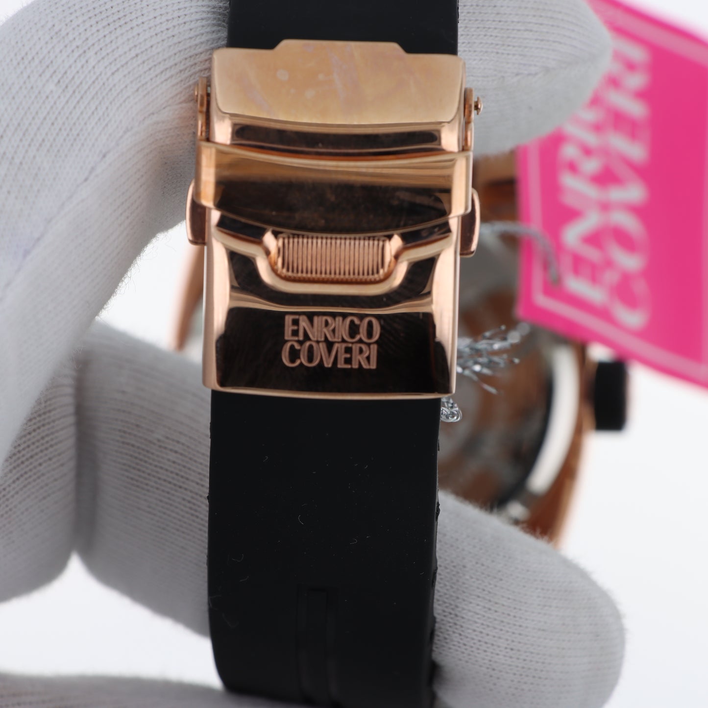 Enrico Coveri - Orologio Uomo Sport Rose Gold Quadrante Nero Water Resist 50M