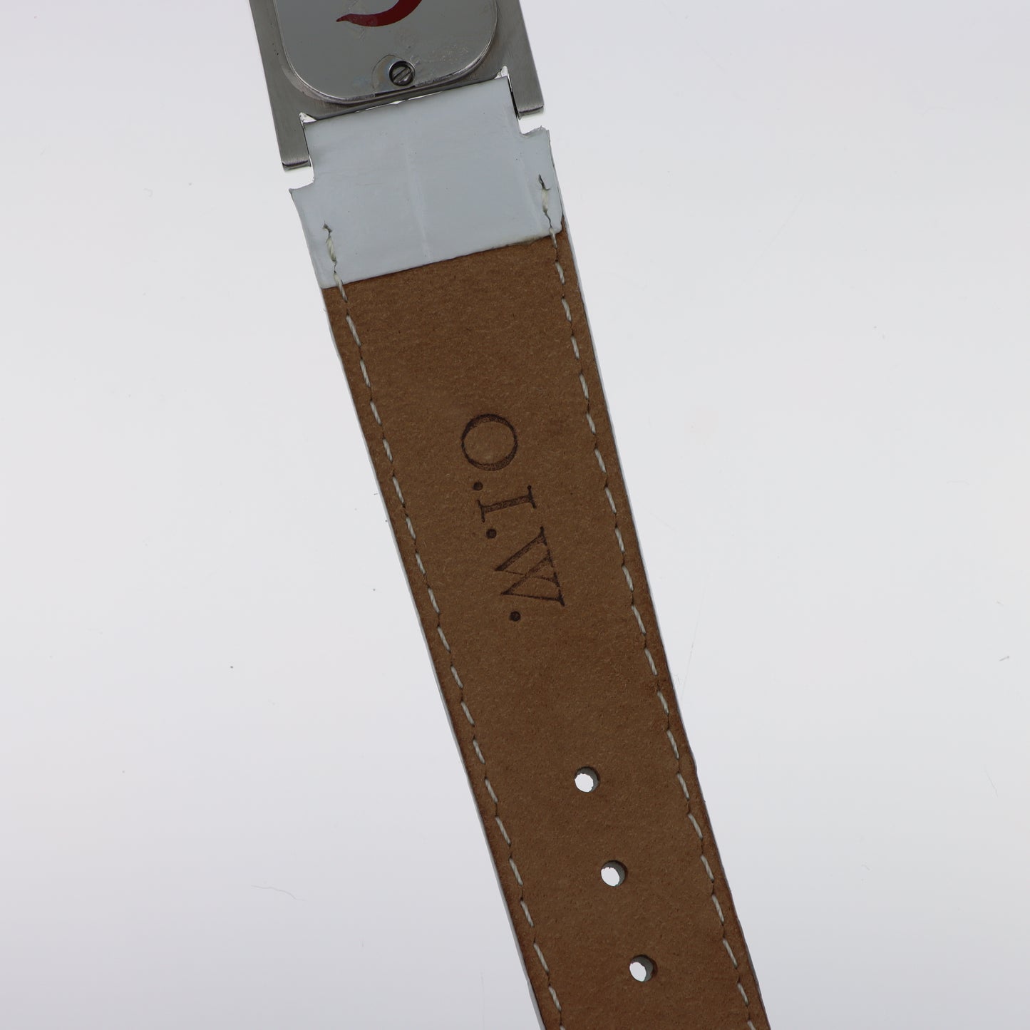 O.I.W. Cross White - Orologio Donna Cassa a Croce Quadrante Madreperla Cinturino Pelle Bianco
