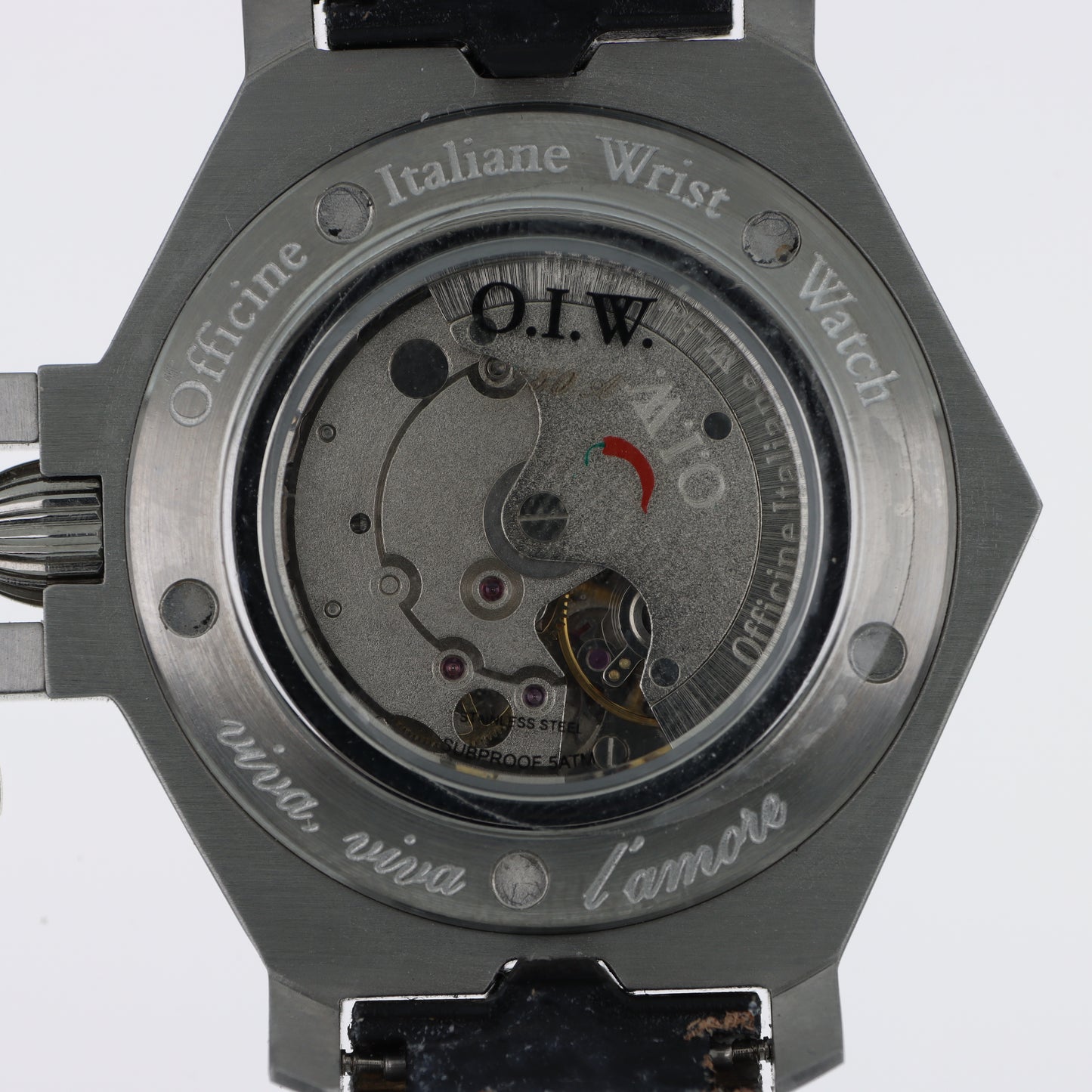 O.I.W. XXX Mariner - Orologio Uomo Automatico Submariner 5ATM Quadrante Grigio Cinturino Pelle Nera