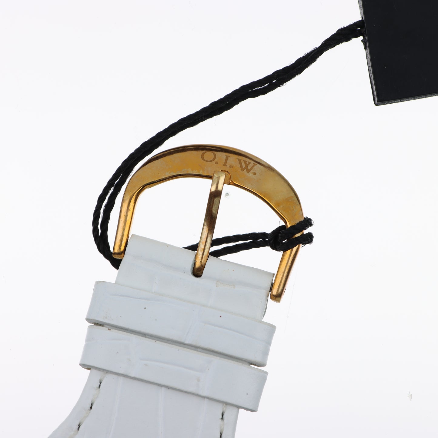 O.I.W. Cross Gold - Orologio Donna Cassa a Croce Gold Quadrante Rose Gold Cinturino Pelle Bianco