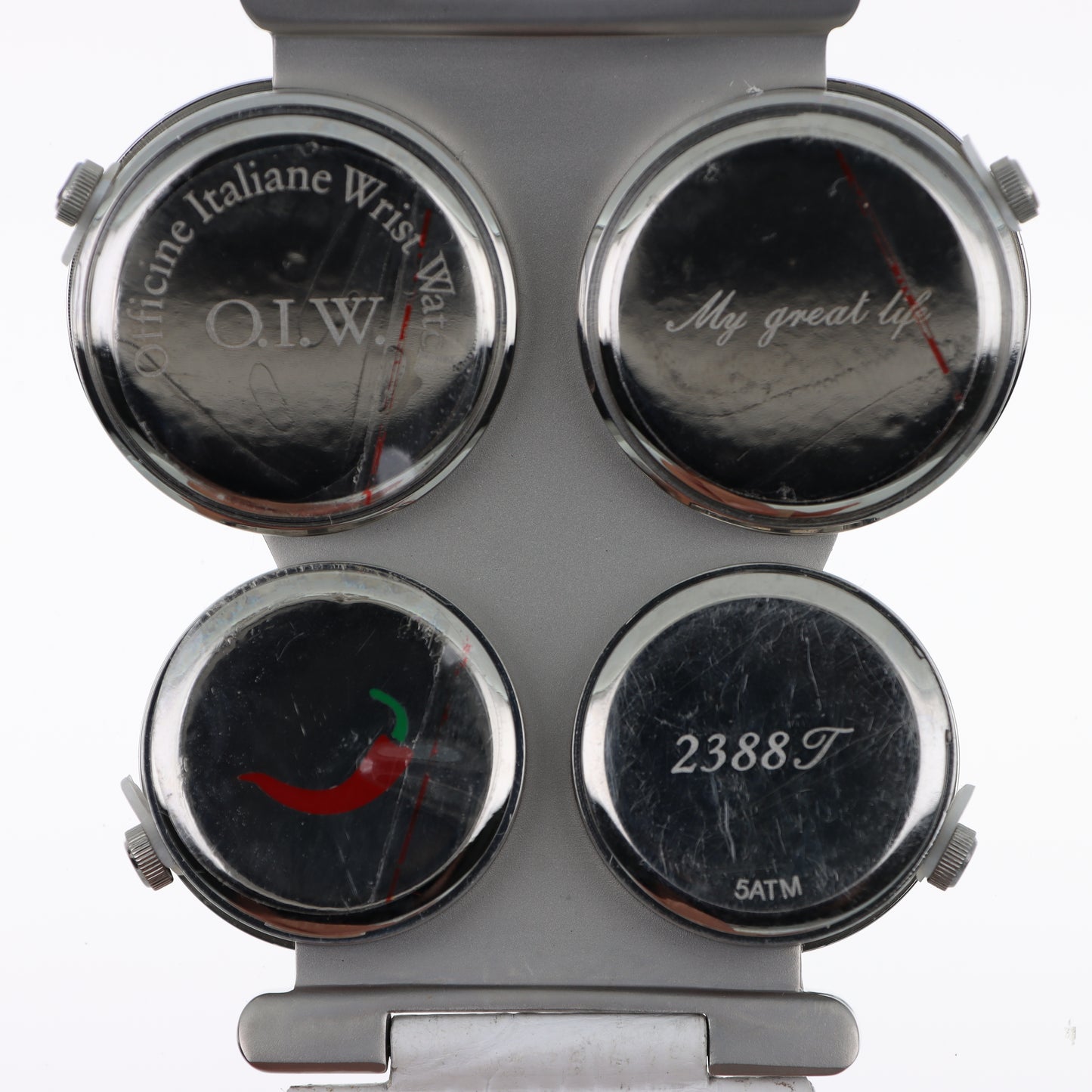 O.I.W. 4 City - Orologio Donna 4 Fusi Orari Roma Londra Hong Kong New York Cinturino Bianco